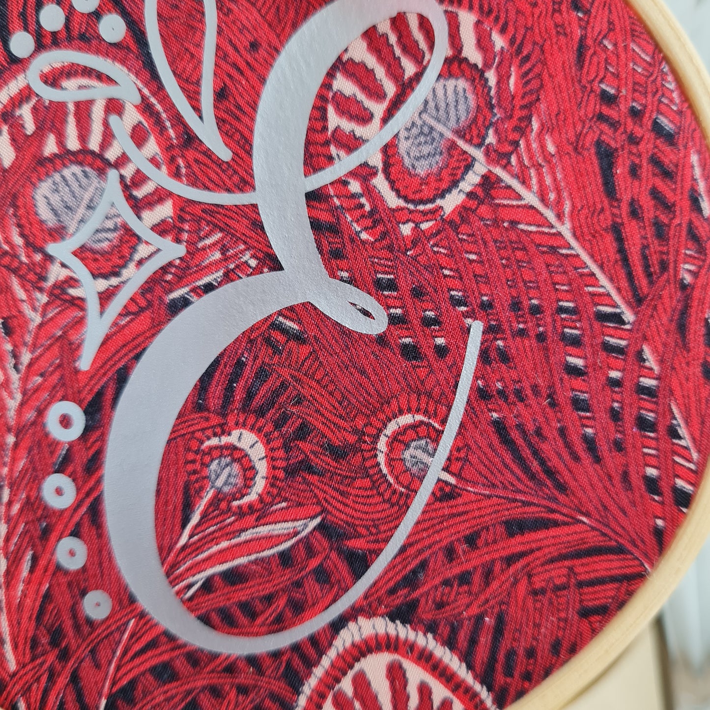 Vintage Liberty hanging hoop with letter E