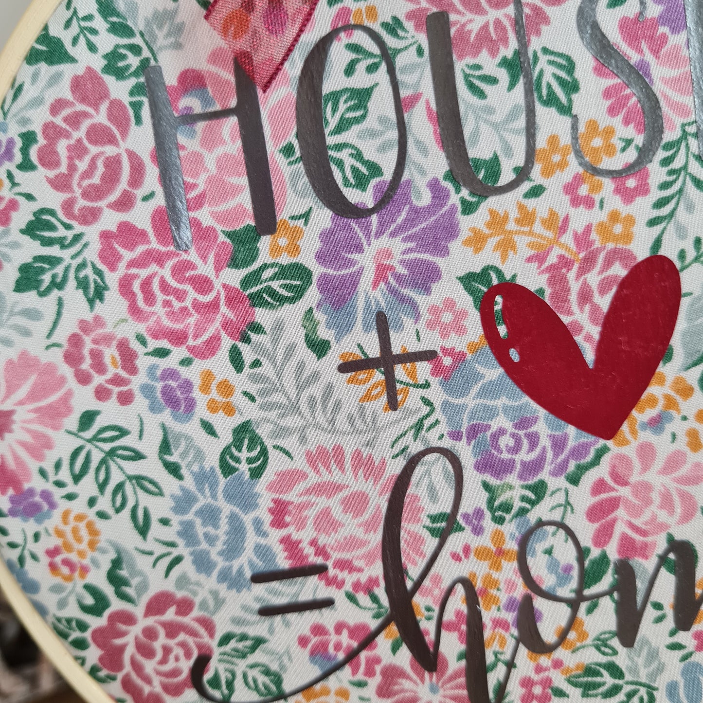 Vintage Liberty fabric hanging hoop