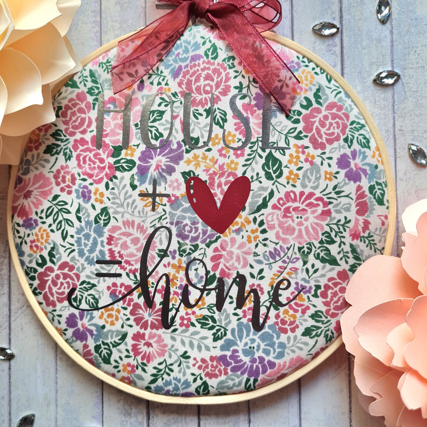 Vintage Liberty fabric hanging hoop