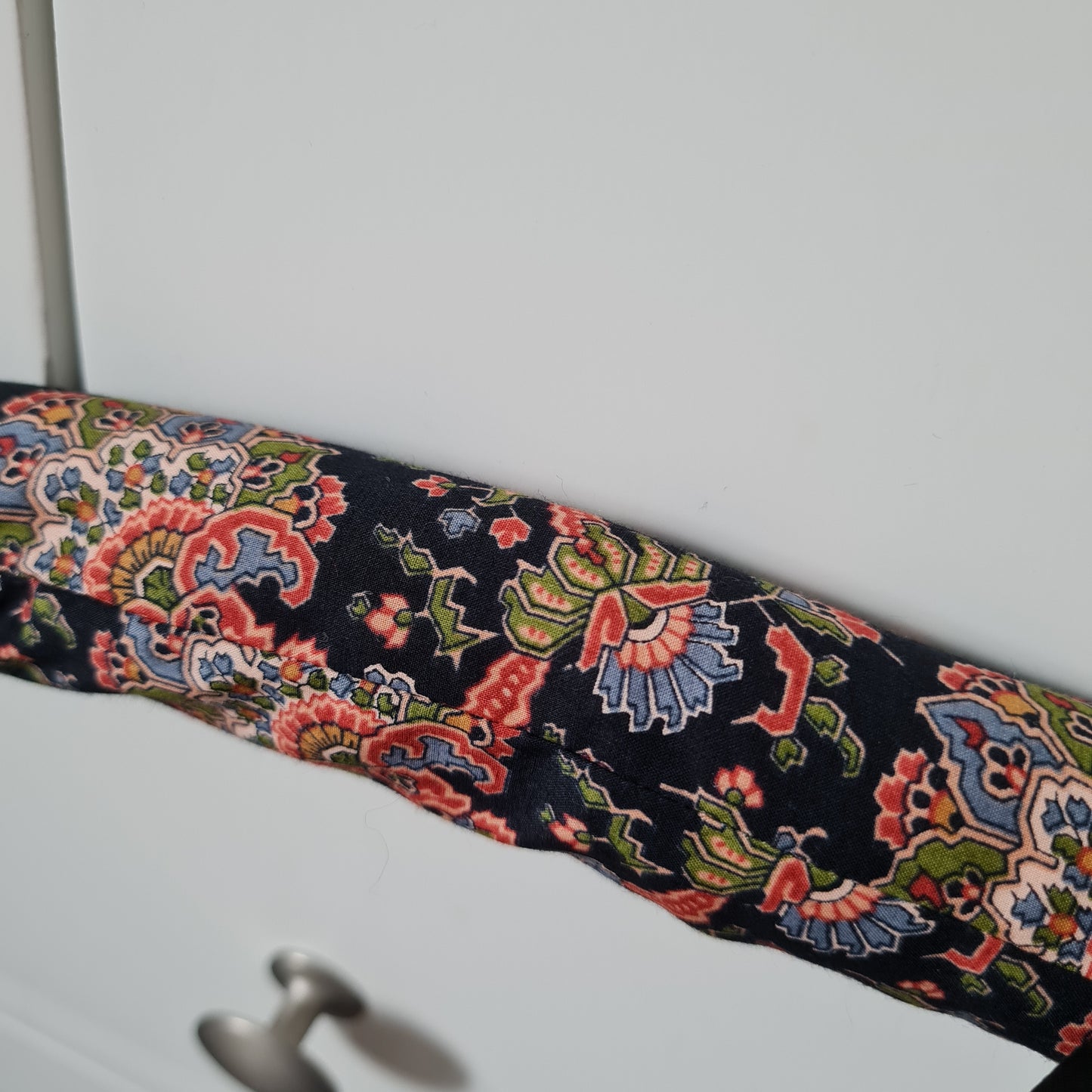 Vintage Liberty black paisley print padded clothes hanger