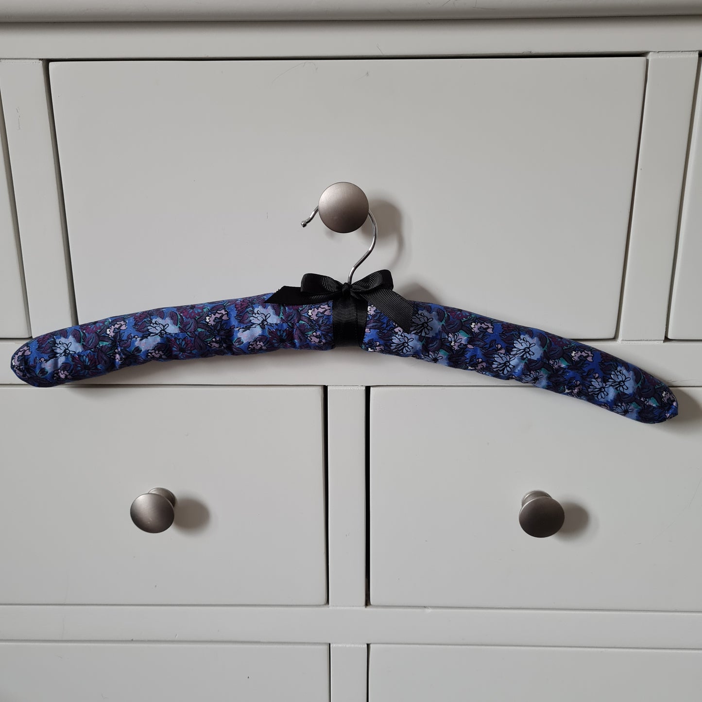 Vintage Liberty blue floral print padded clothes hanger