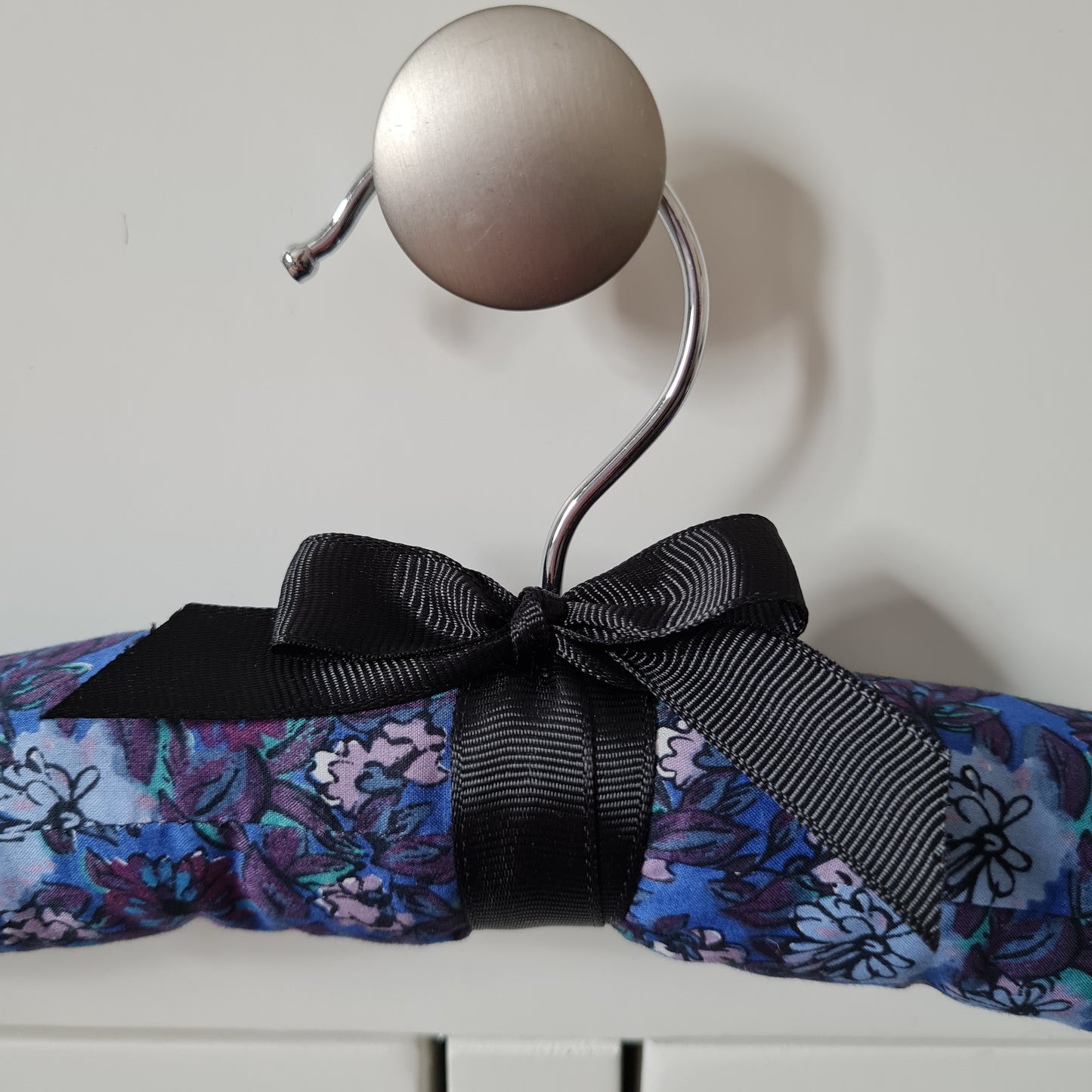 Vintage Liberty blue floral print padded clothes hanger