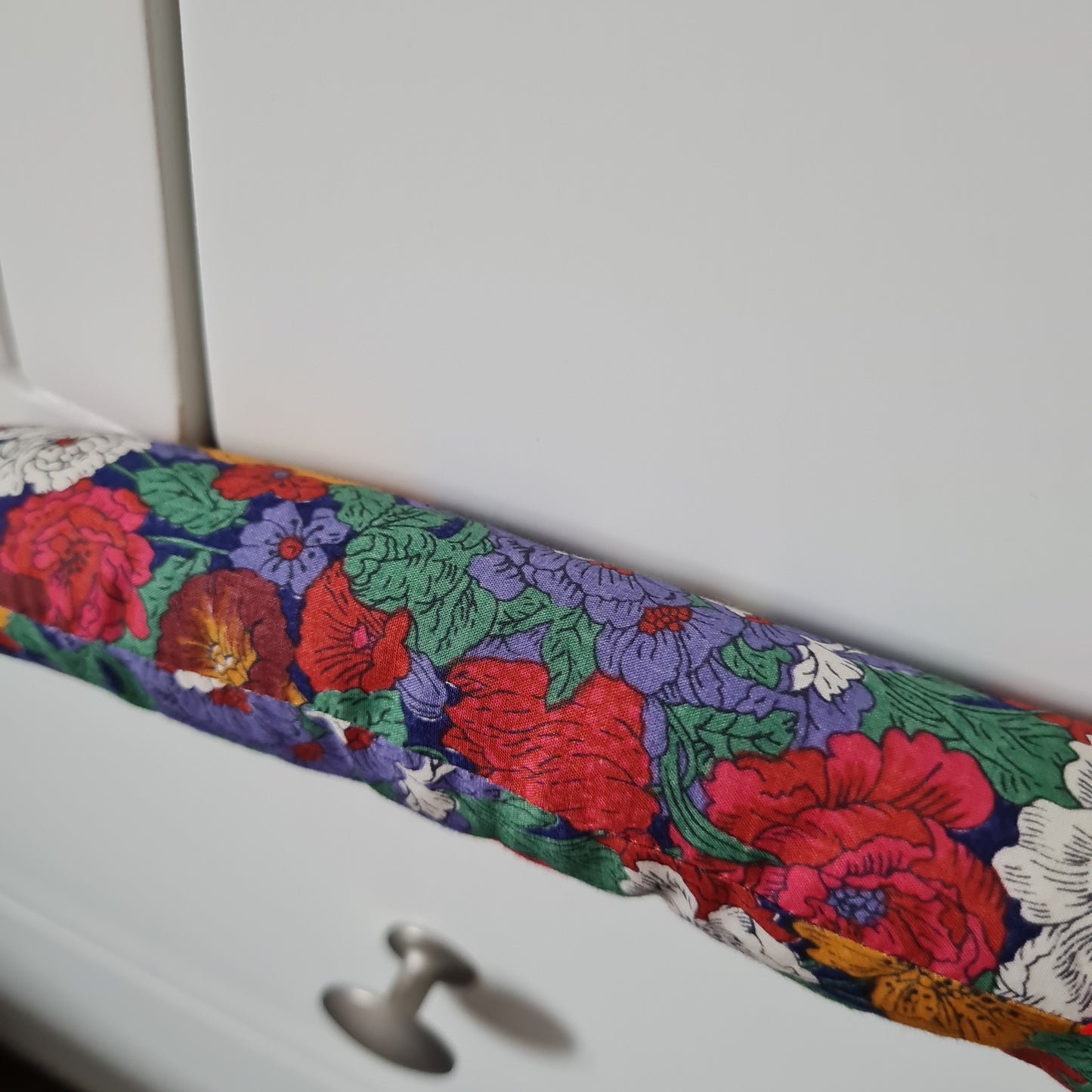 Vintage Liberty deep red floral print padded clothes hanger