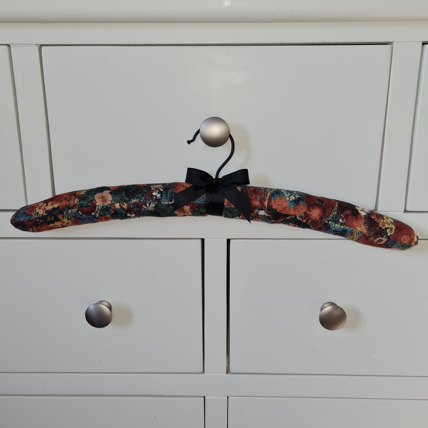 Vintage Liberty brown and peach watercolour print padded clothes hanger