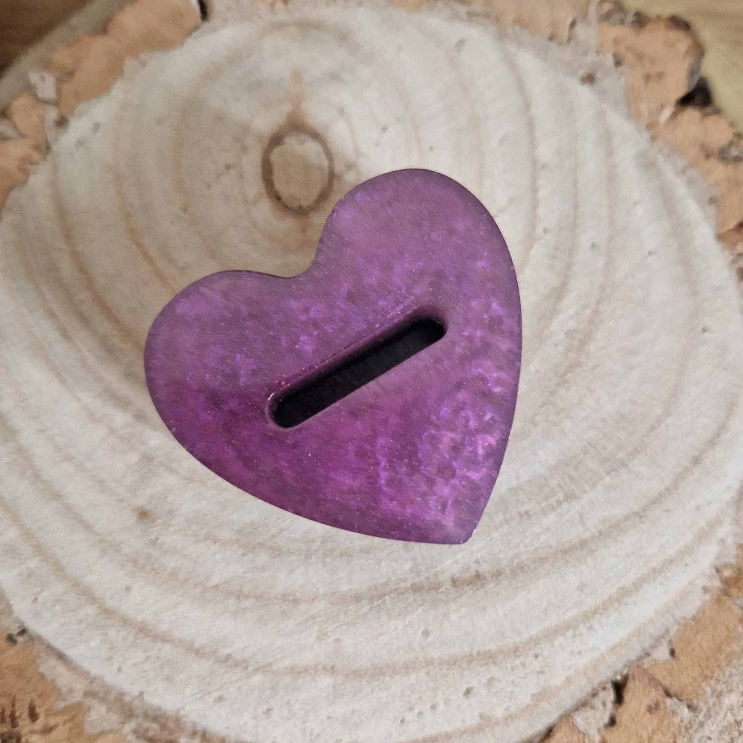 Resin Ring Holder - Fuchsia Heart