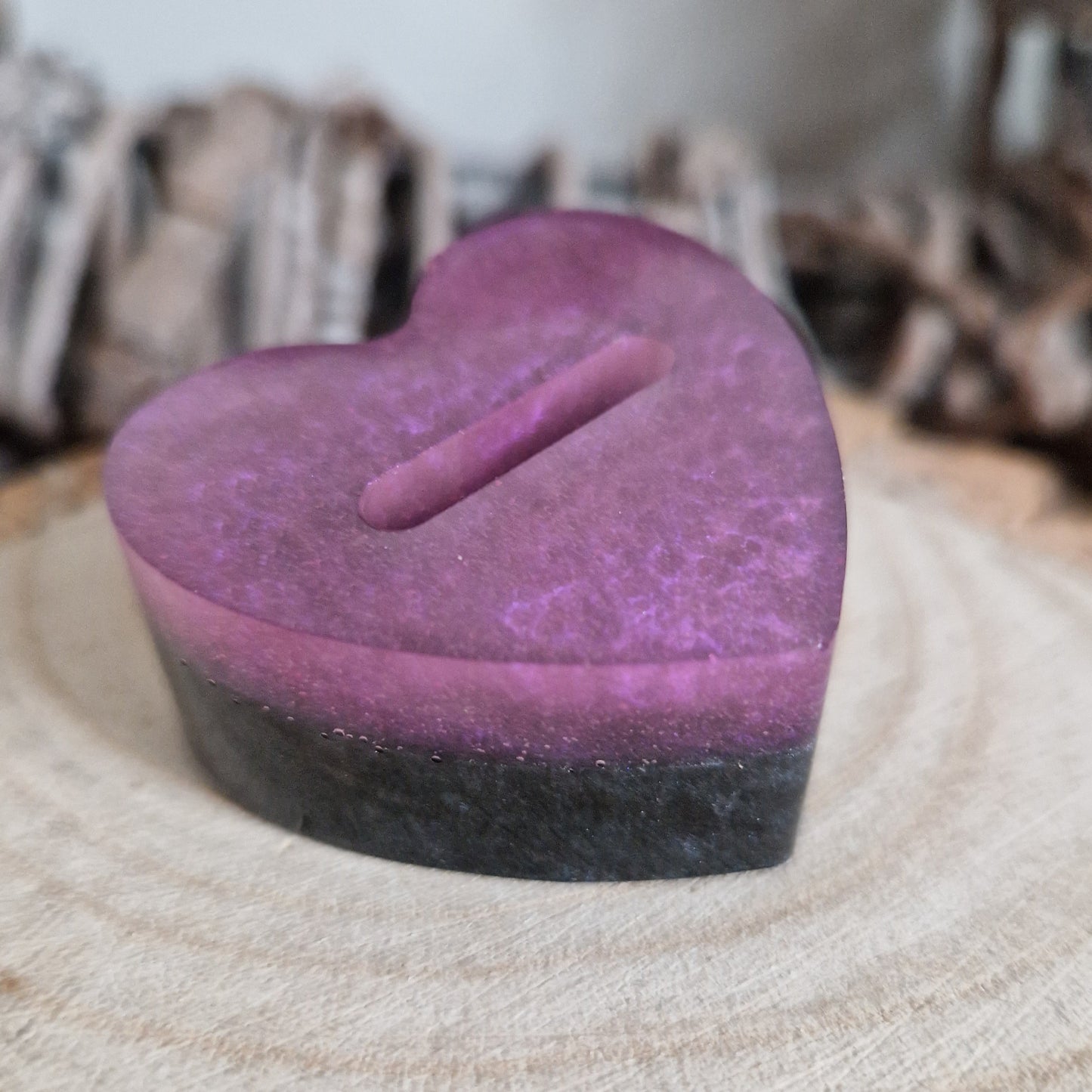 Resin Ring Holder - Fuchsia Heart