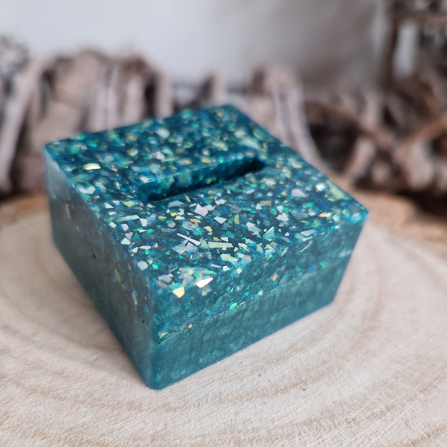 Resin Ring Holder - Teal Glitter