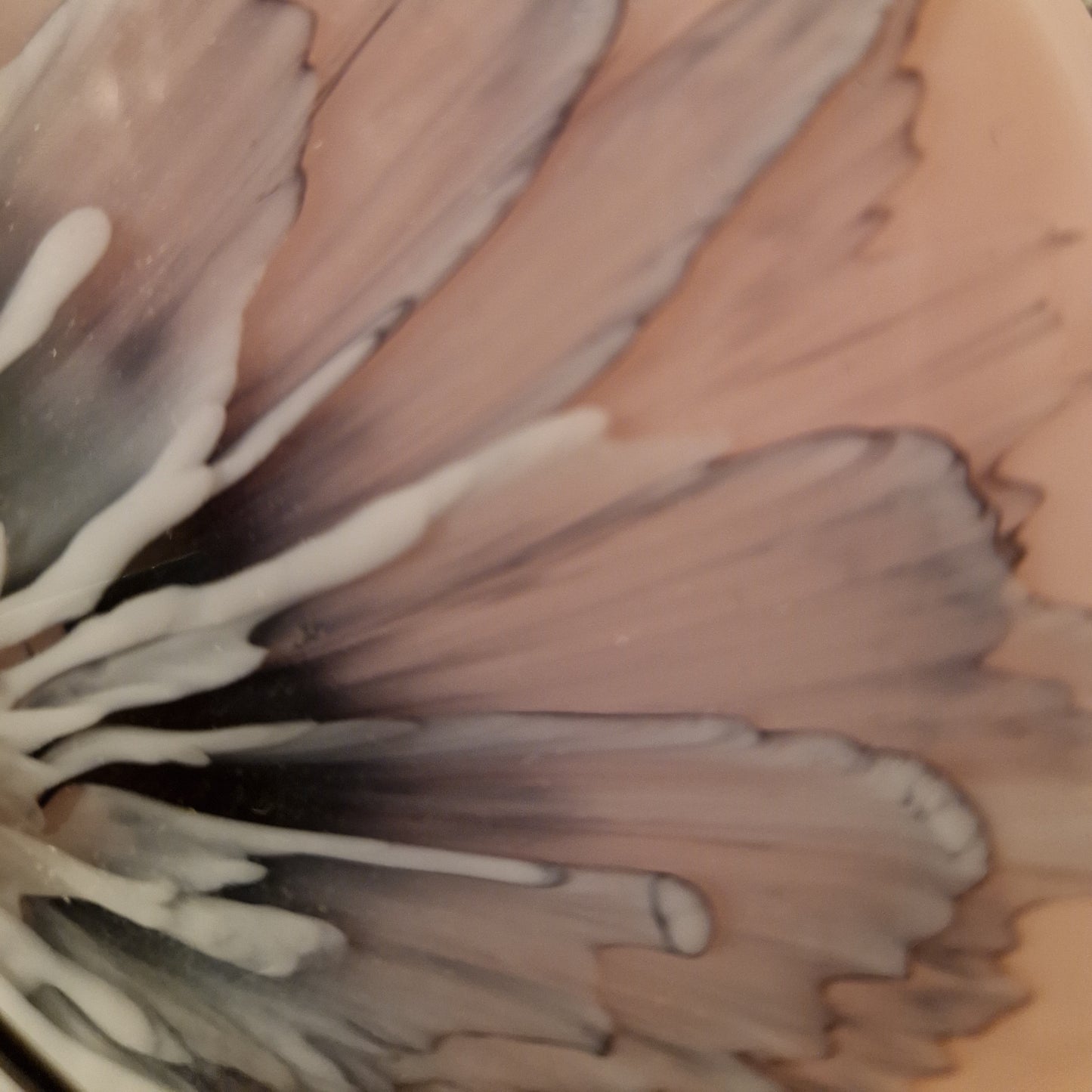 Pink and black resin bloom clock