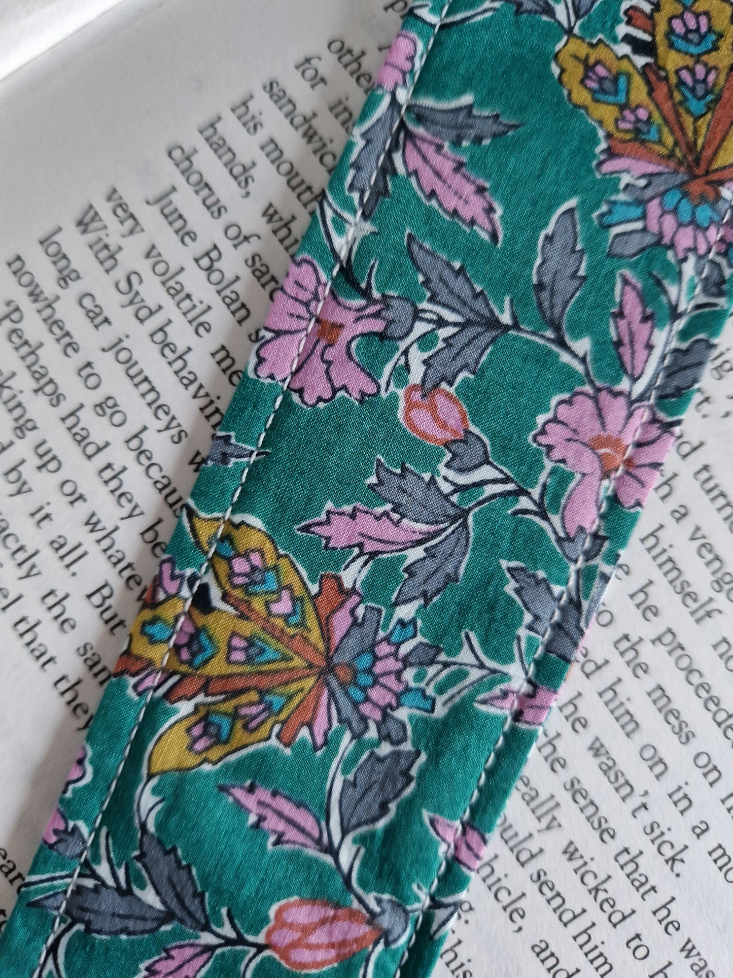 Vintage Liberty Print Bookmark - Jade Green Paisley Flower