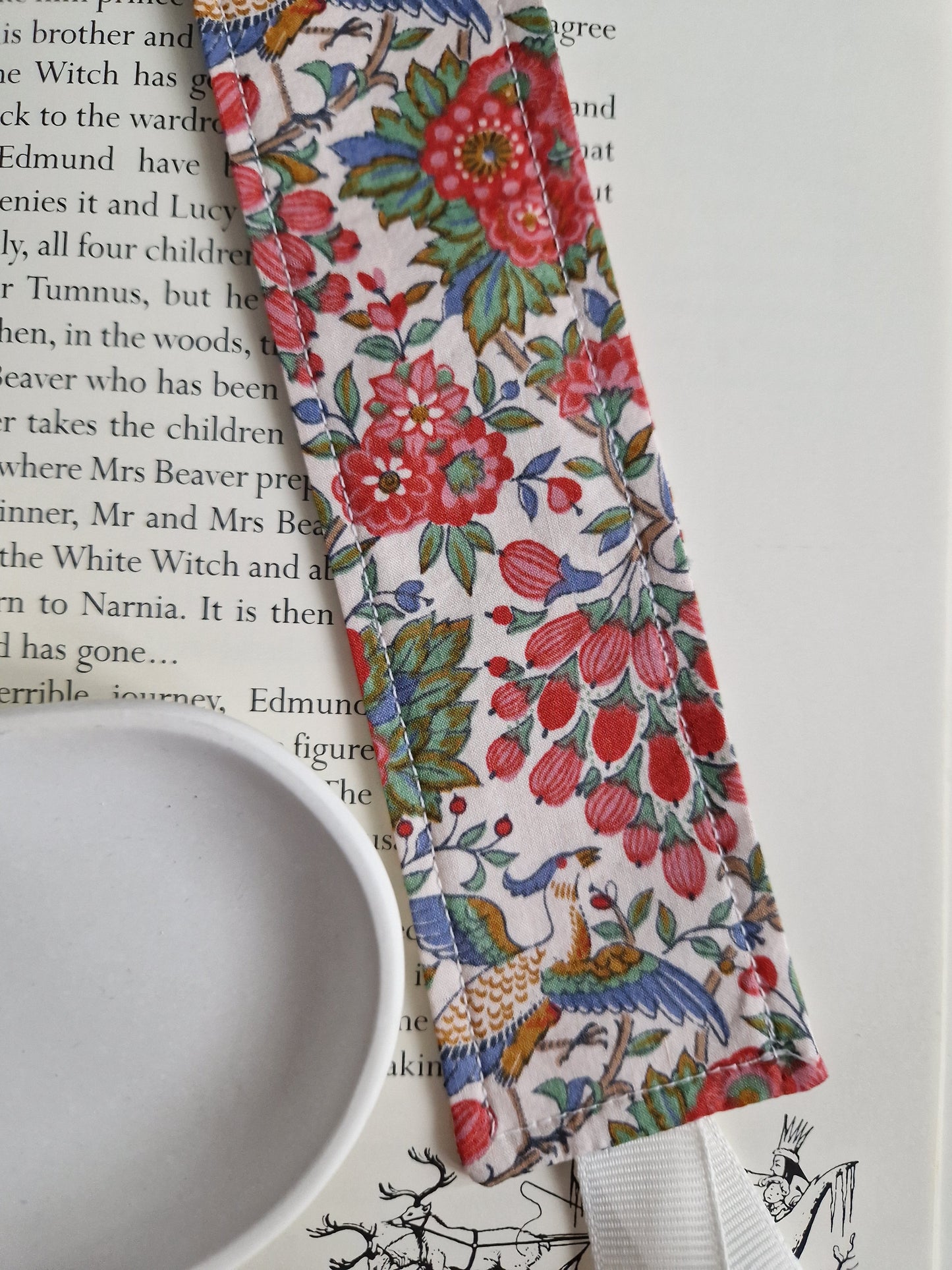 Vintage Liberty pink bird print bookmark