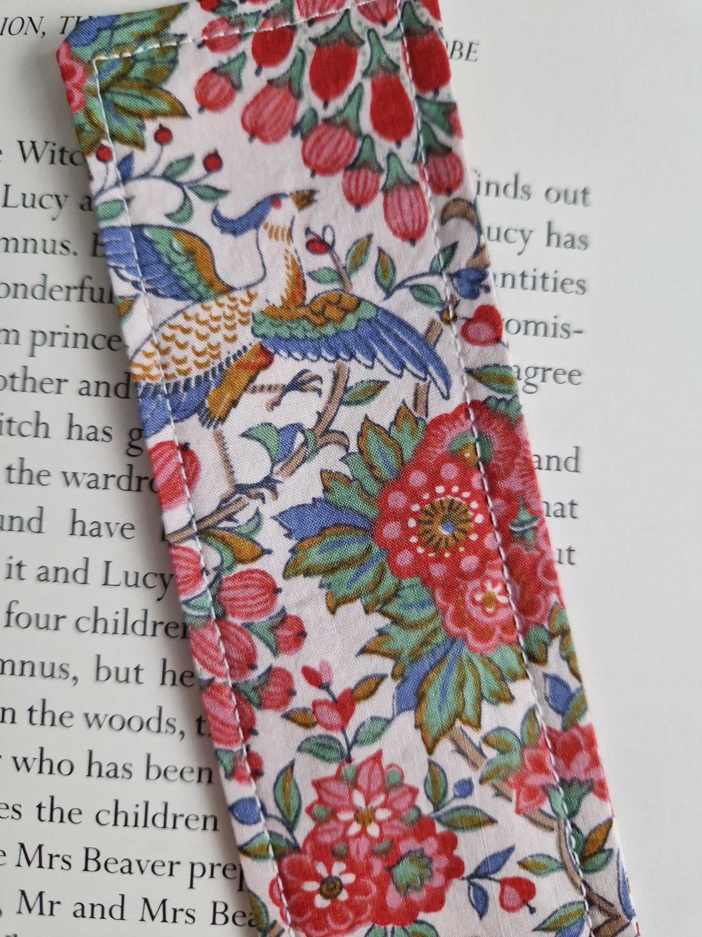 Vintage Liberty pink bird print bookmark