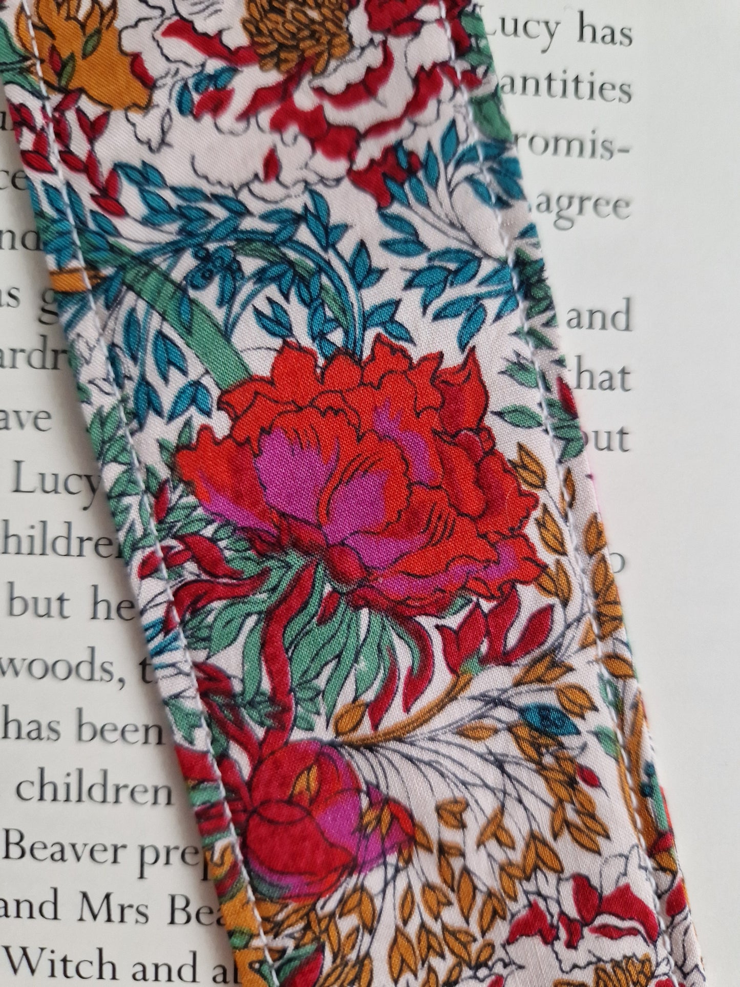 Vintage Liberty red rose print bookmark