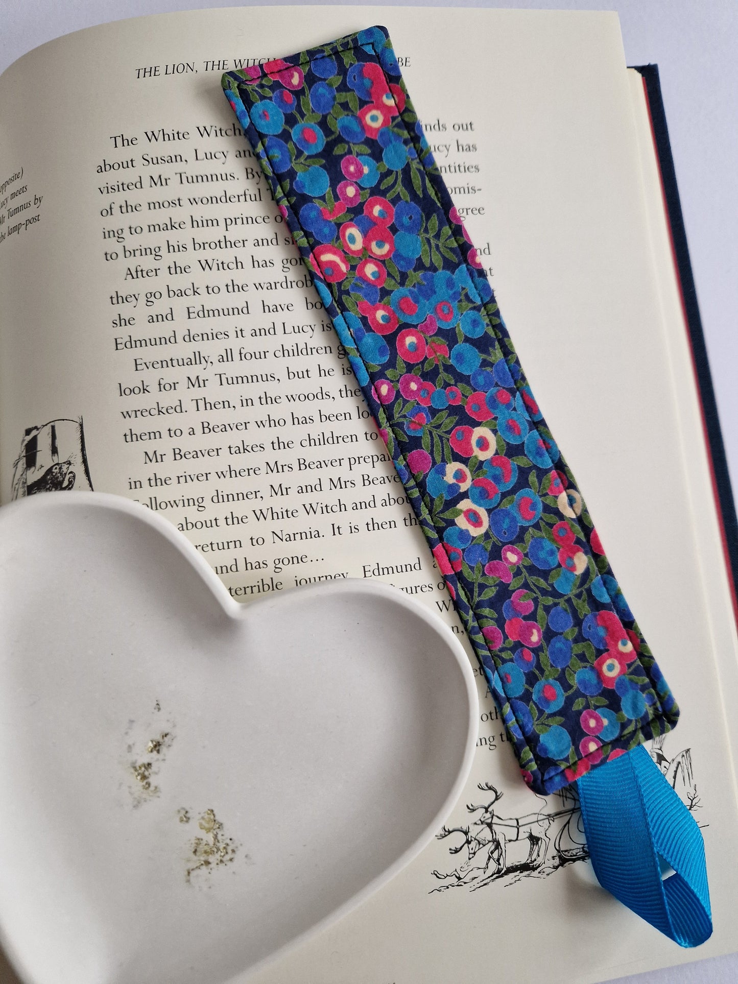 Vintage Liberty pink berry print bookmark