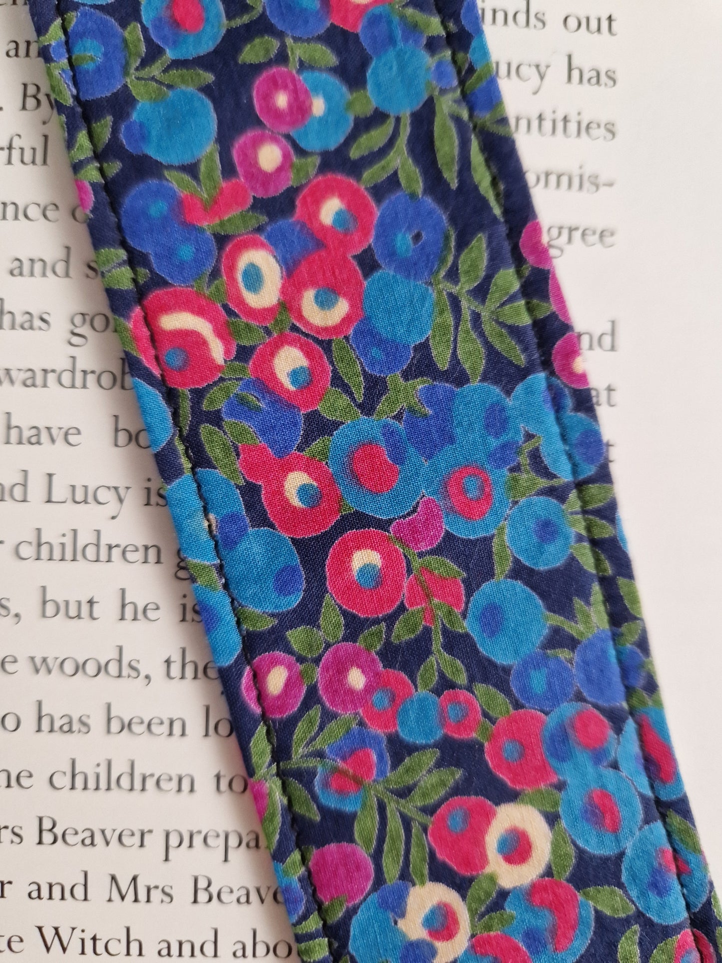 Vintage Liberty pink berry print bookmark