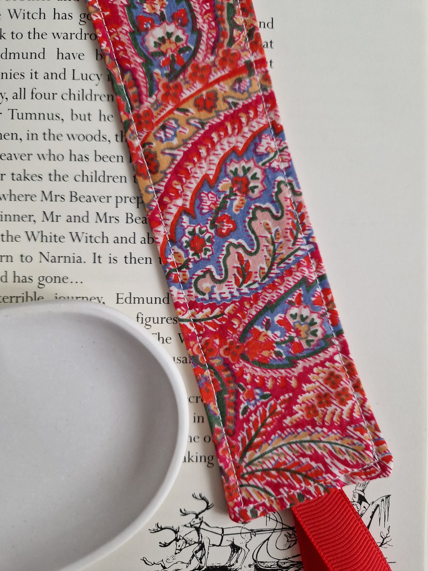Vintage Liberty red paisley print bookmark