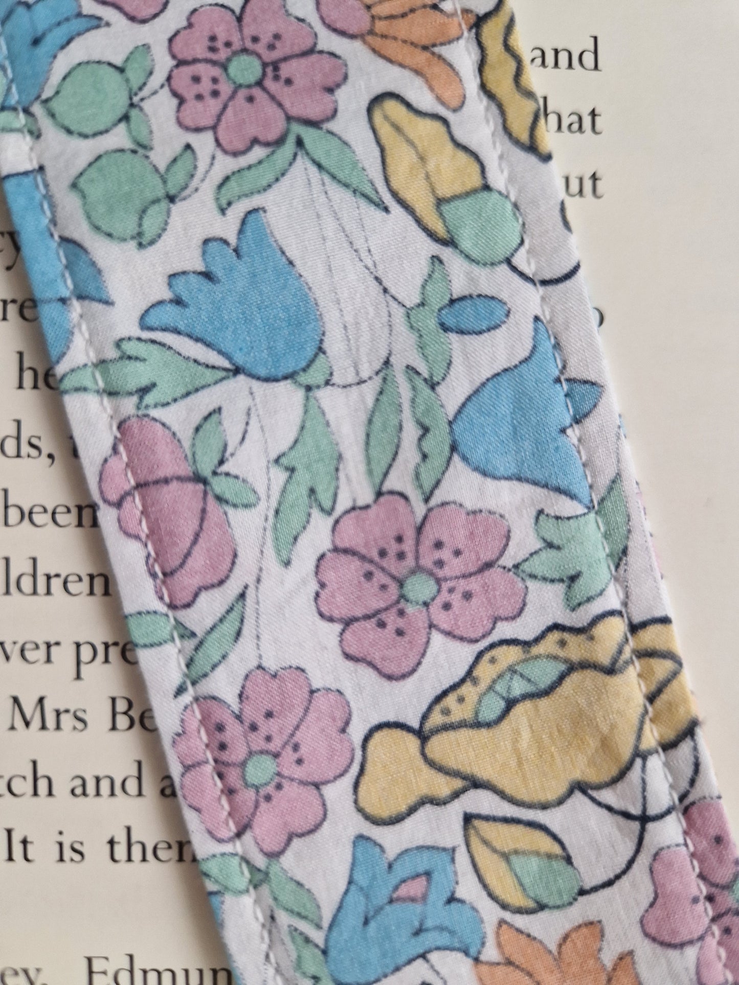 Vintage Liberty pastel floral print bookmark