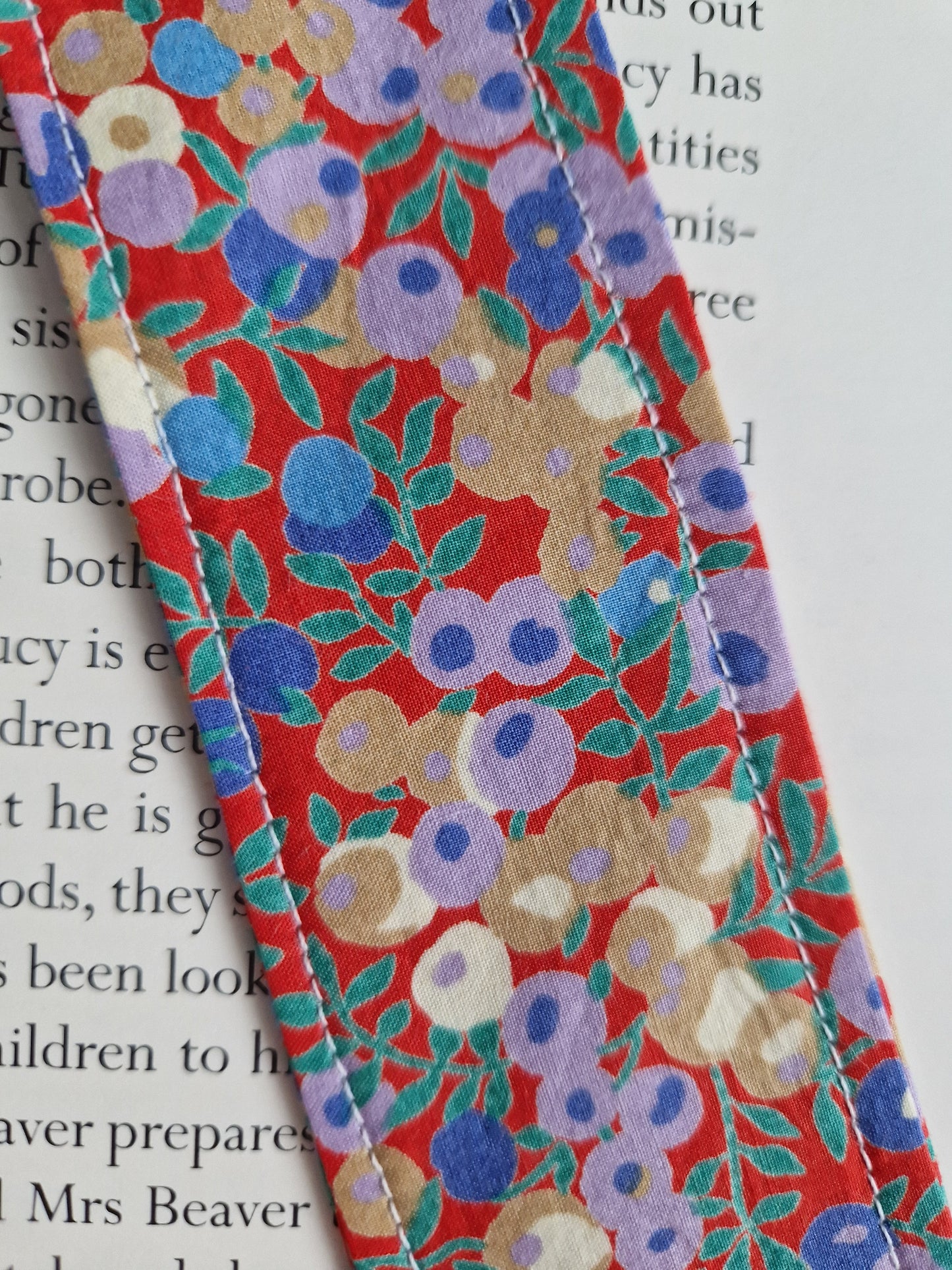 Vintage Liberty red berry print bookmark