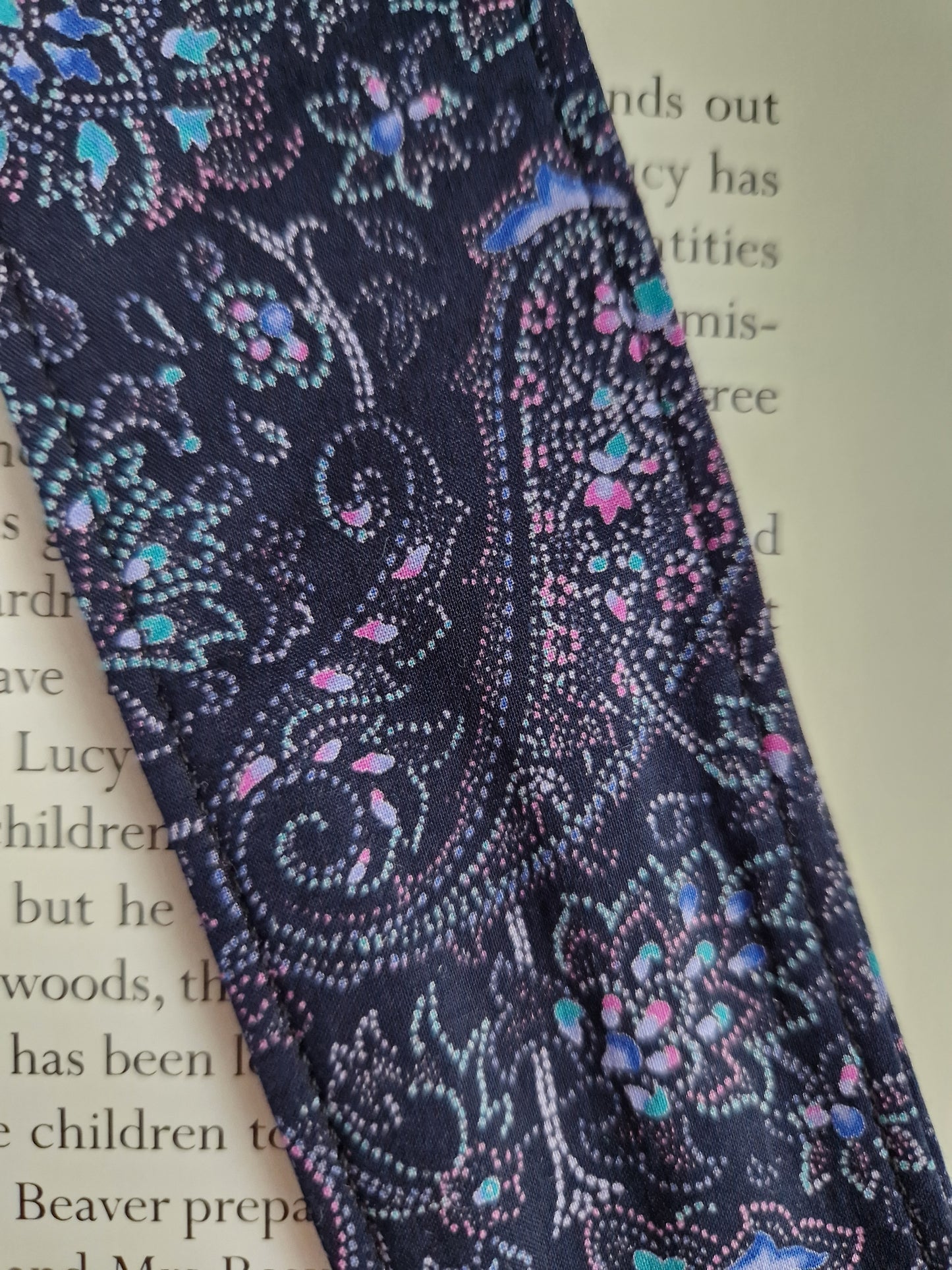 Vintage Liberty black paisley print bookmark