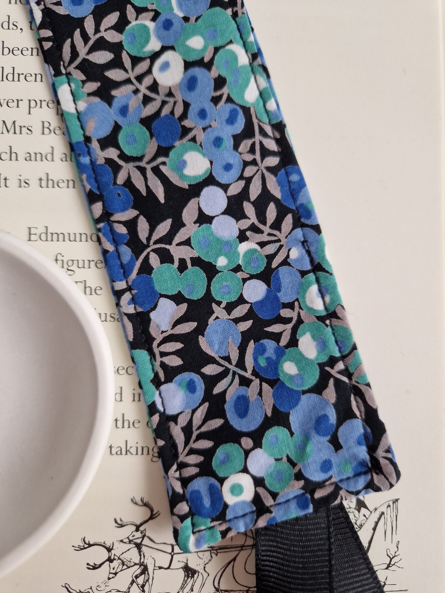 Vintage Liberty blue berry print bookmark