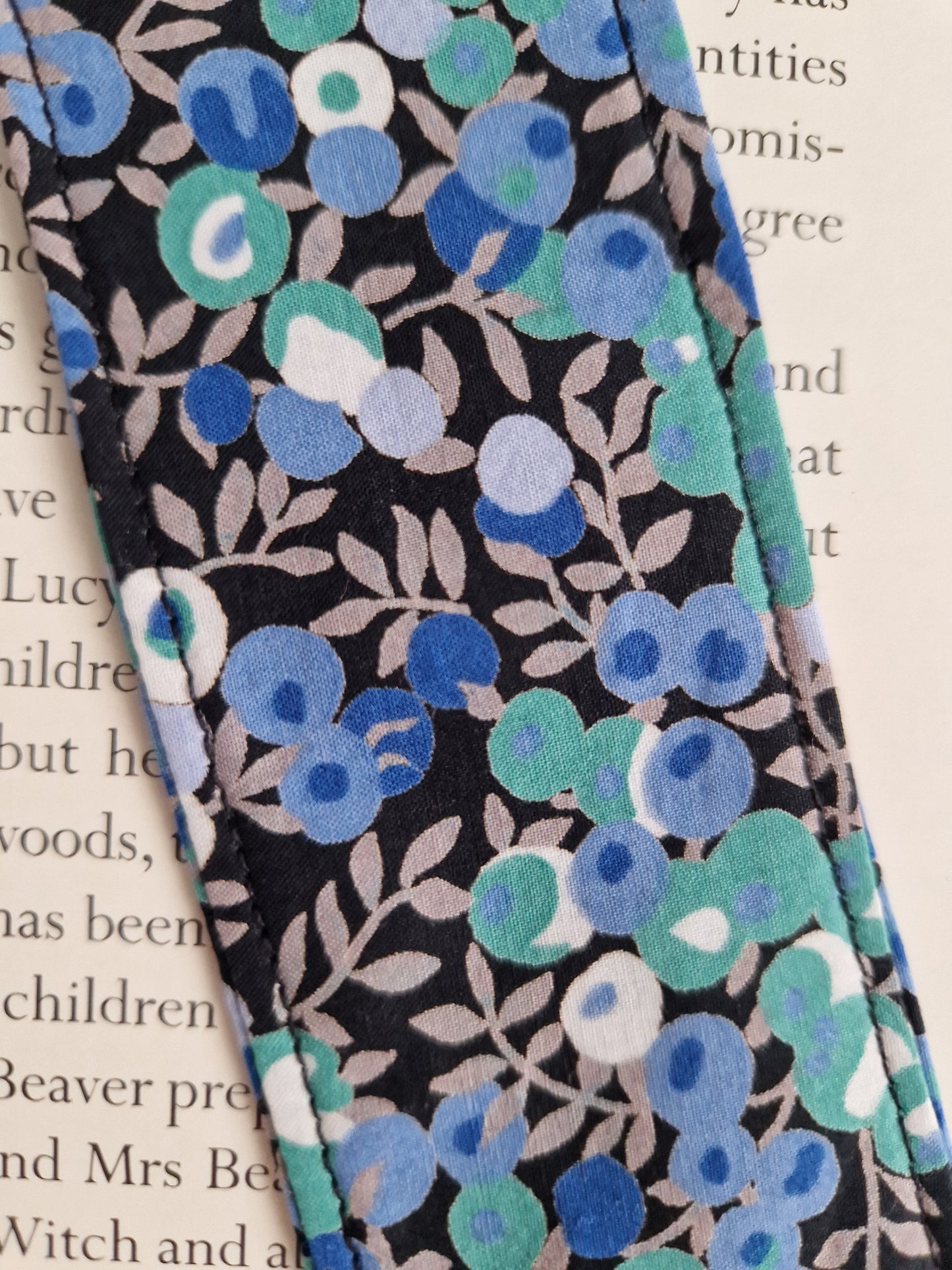 Vintage Liberty blue berry print bookmark