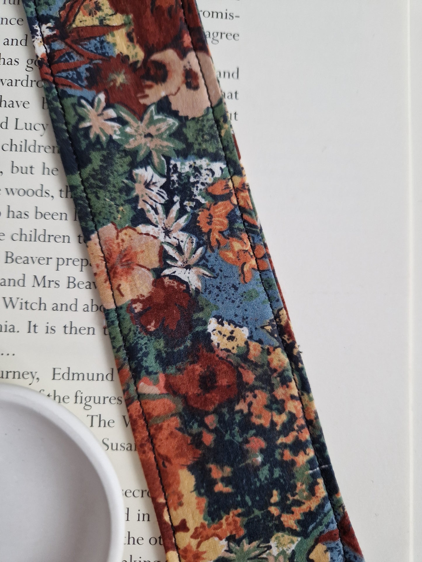 Vintage Liberty brown watercolour floral print bookmark