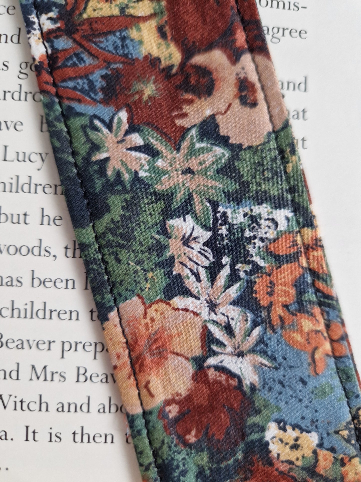 Vintage Liberty brown watercolour floral print bookmark