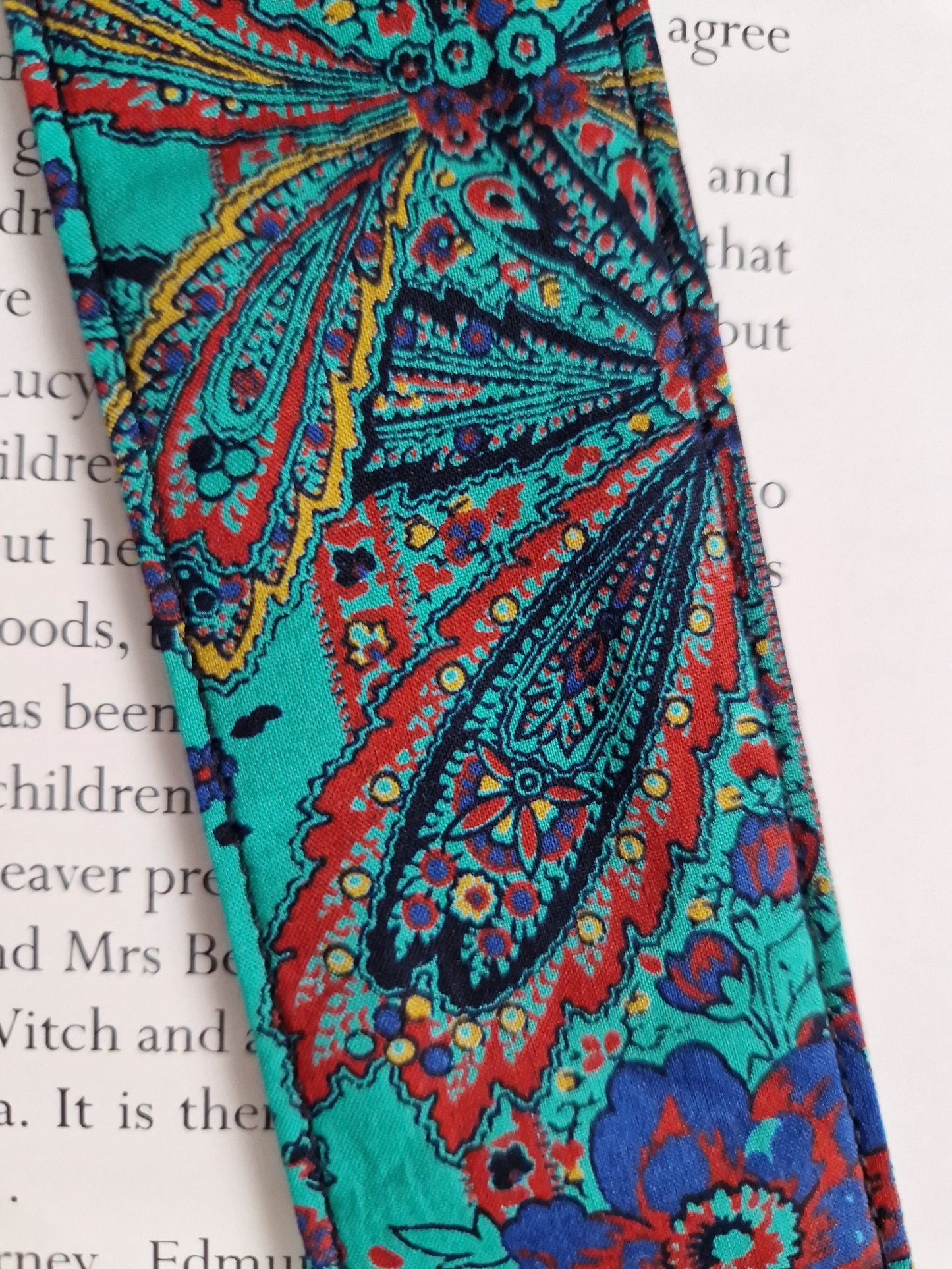 Vintage Liberty green and pink print bookmark