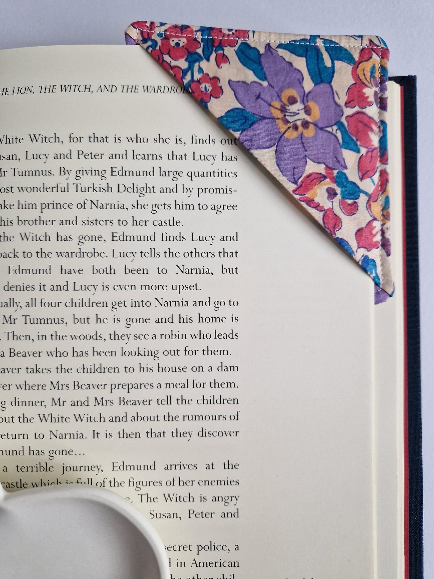 Vintage Liberty lilac floral print corner bookmark