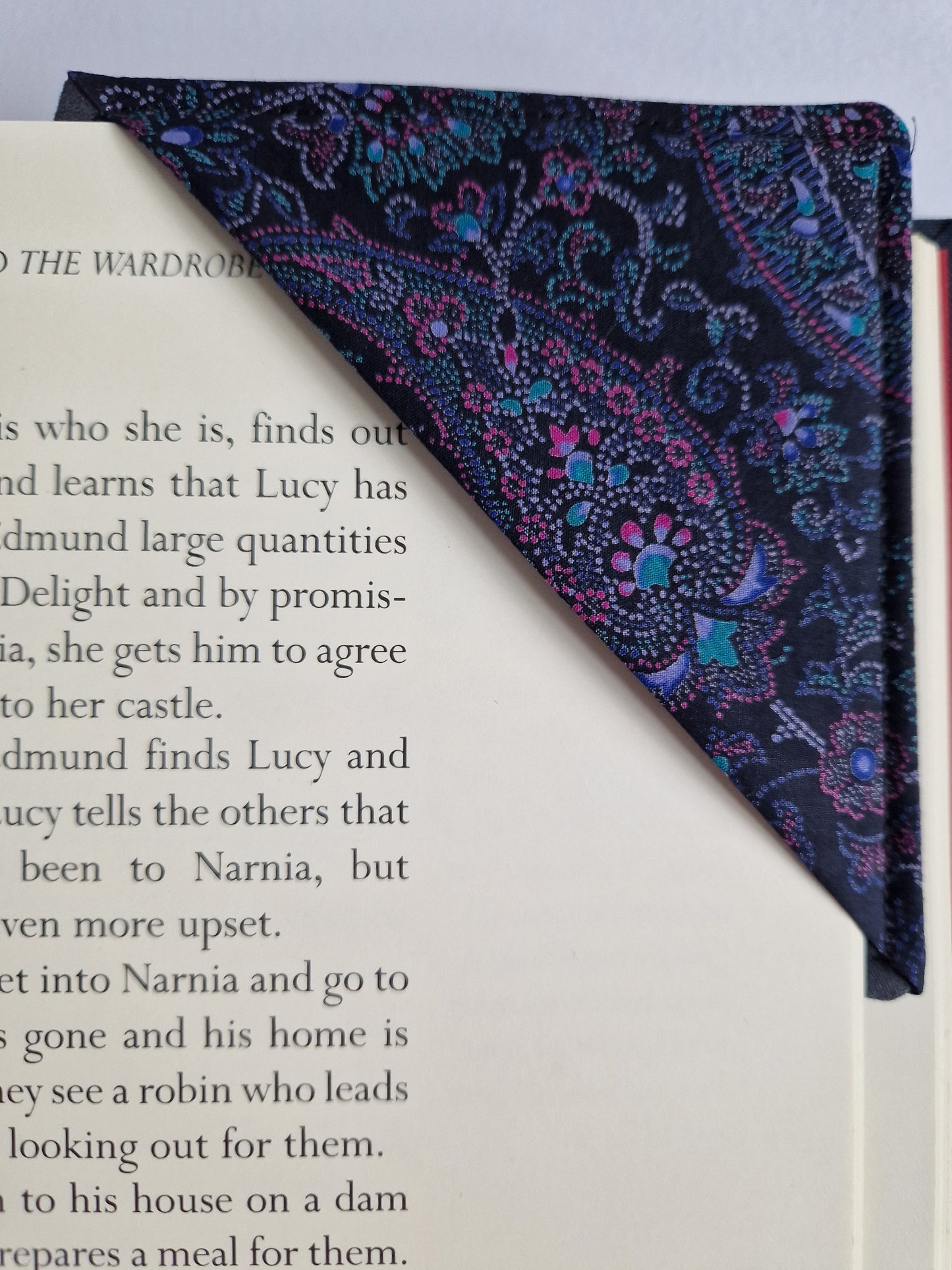 Vintage Liberty black paisley corner bookmark