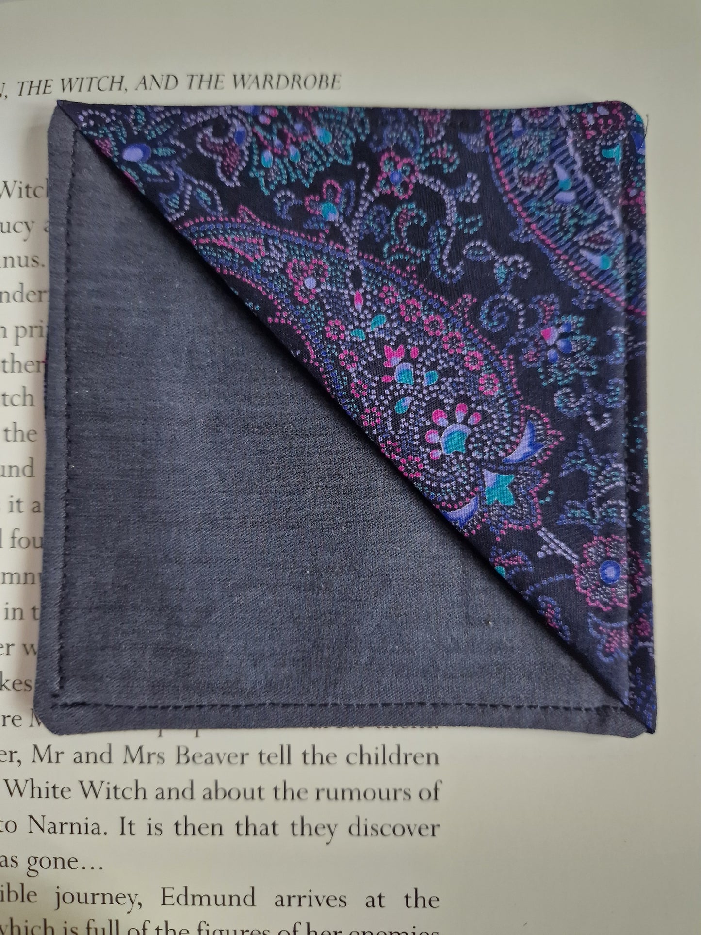 Vintage Liberty black paisley corner bookmark