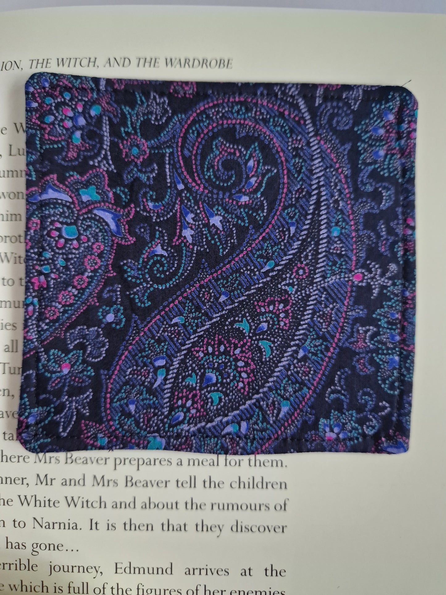 Vintage Liberty black paisley corner bookmark