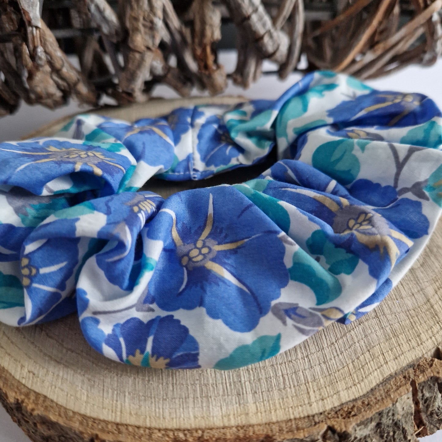 Vintage Liberty hair scrunchie - morning glory floral print