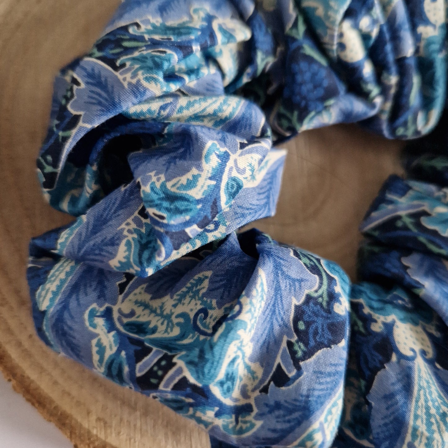 Vintage Liberty hair scrunchie - blue floral print