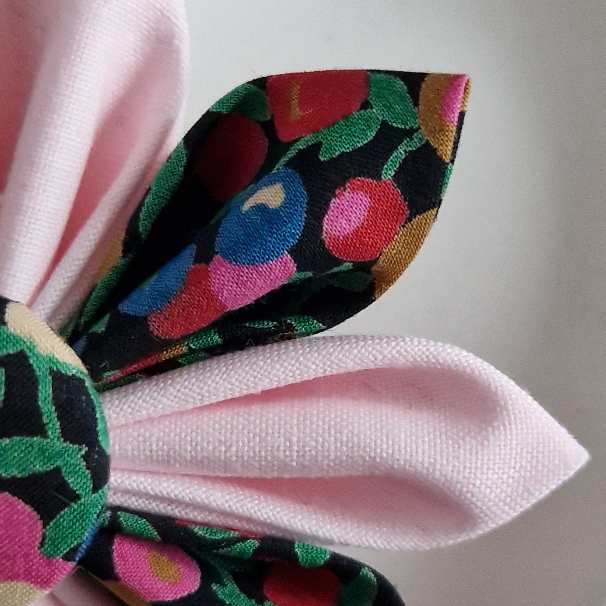 Sophia - Vintage Liberty fabric kanzashi-style flower brooch -  black berry print