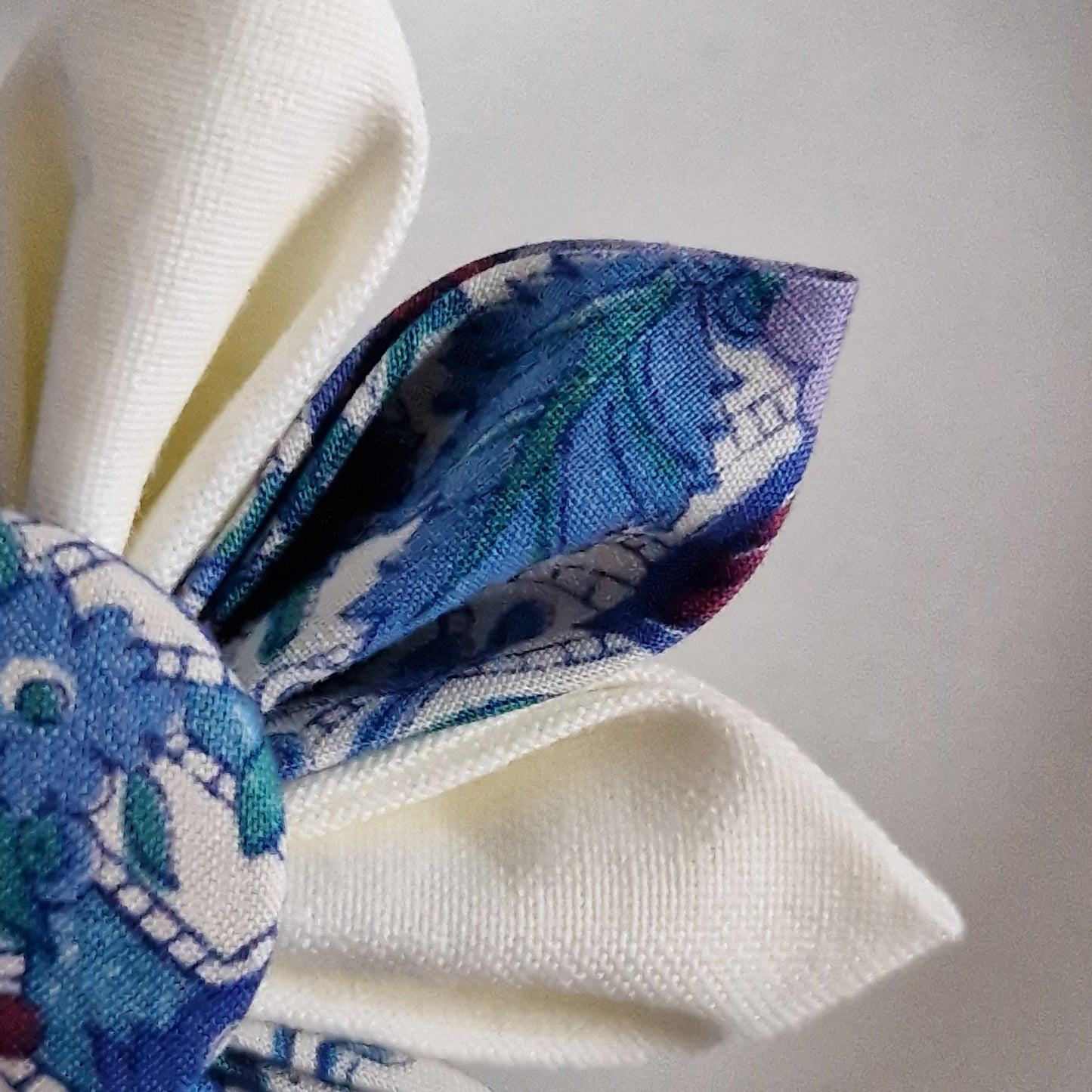 Charlotte - Vintage Liberty fabric kanzashi-style flower brooch - blue floral print