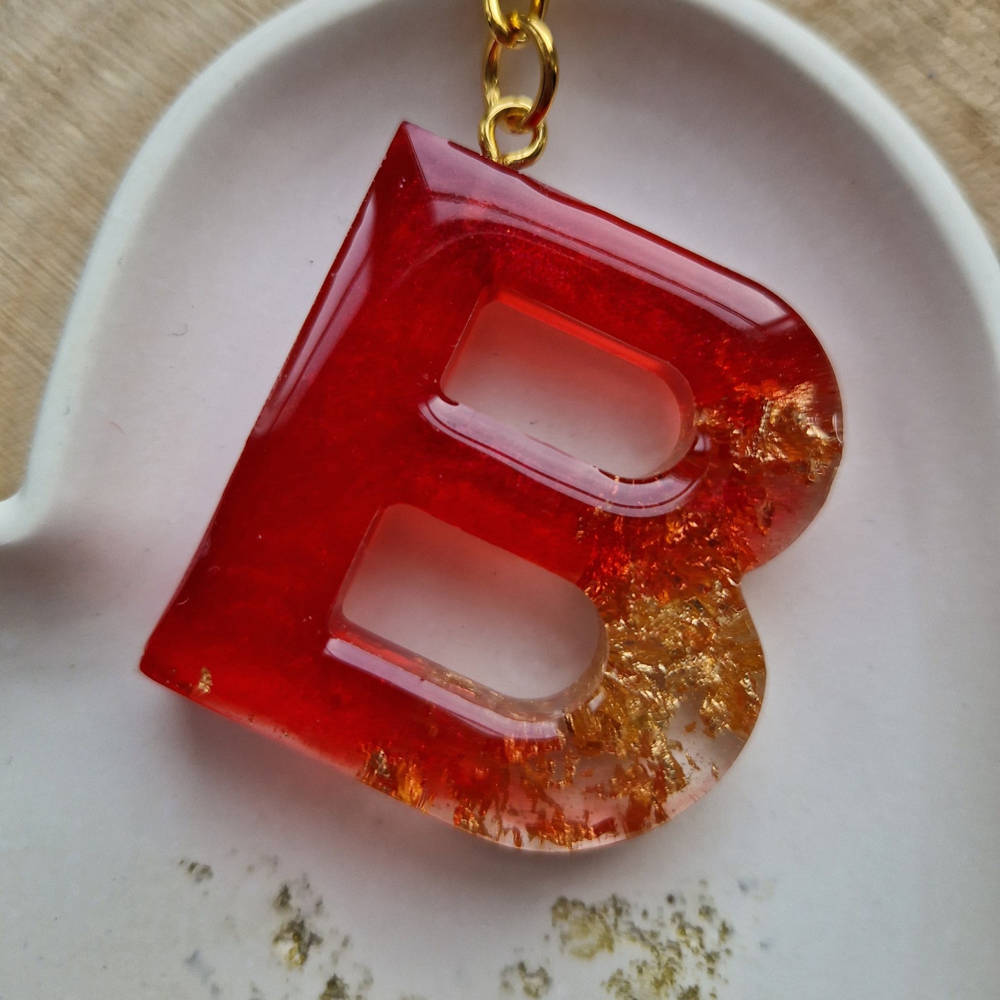 Resin Initial Keyring - Letter B
