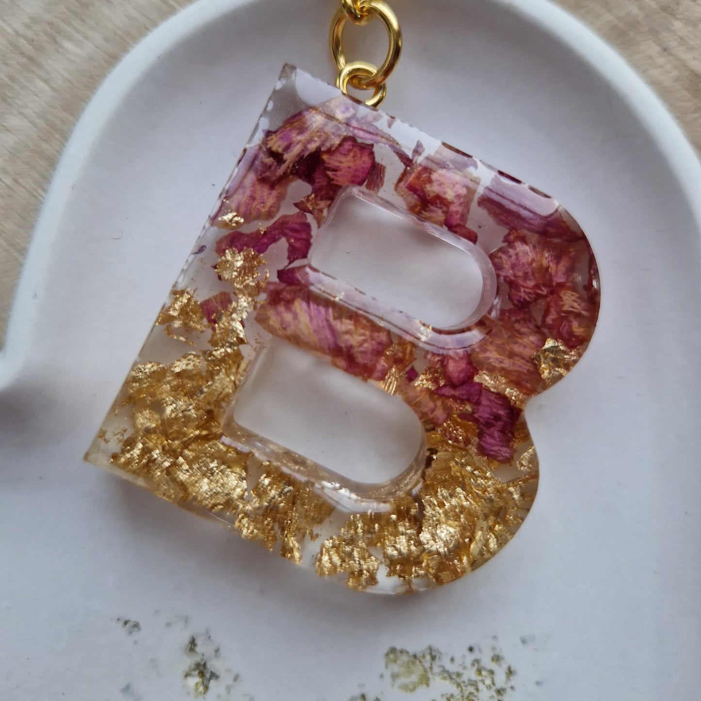 Resin Initial Keyring - Letter B
