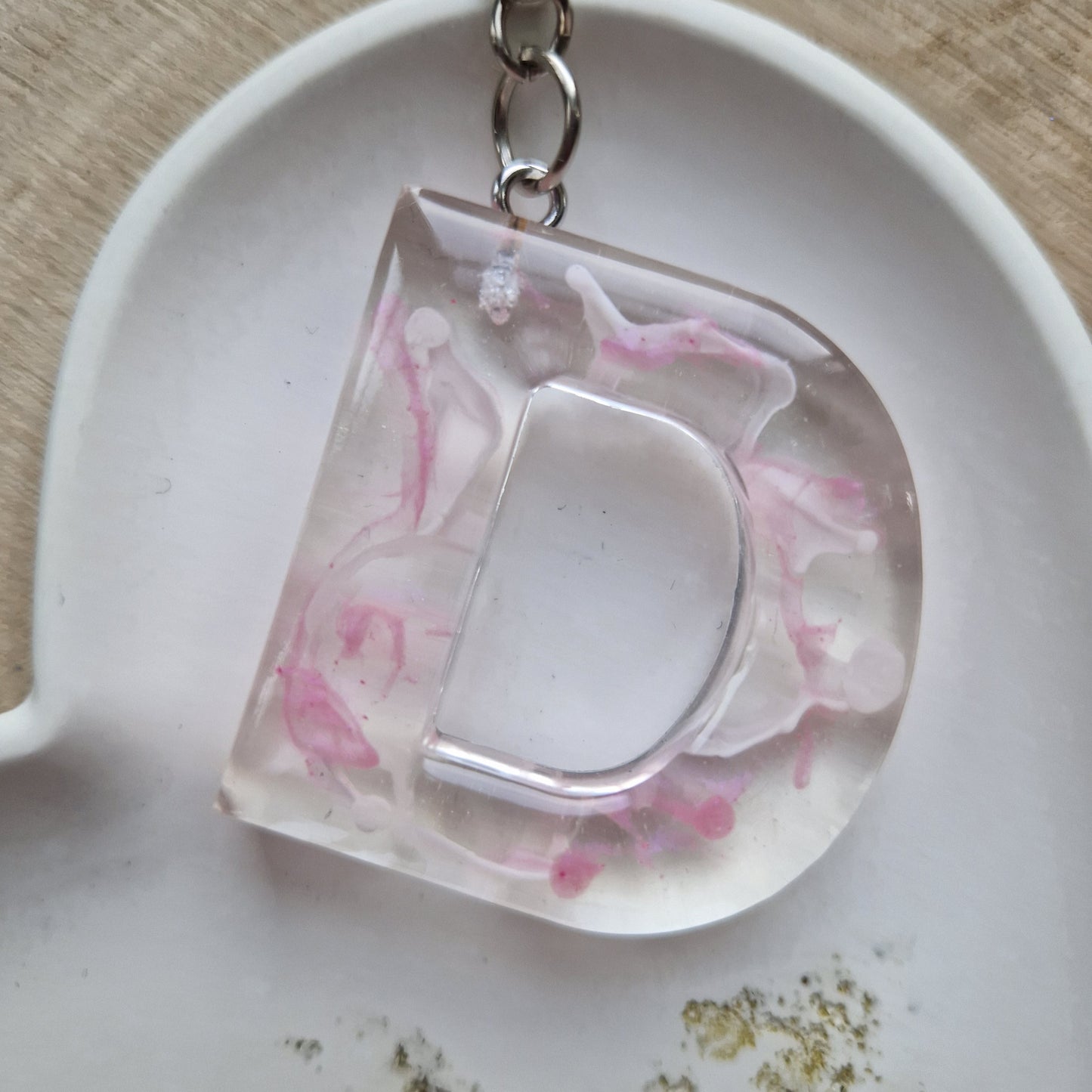 Resin Initial Keyring - Letter D
