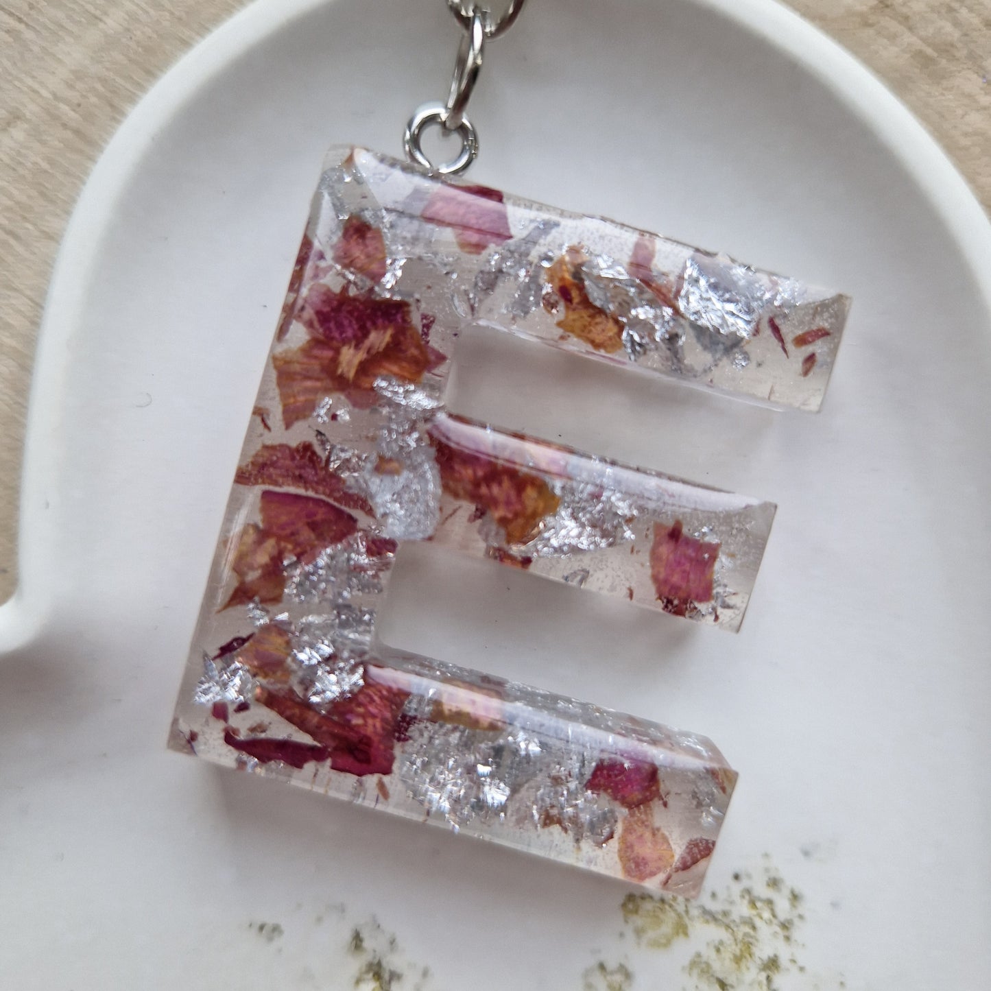 Resin Initial Keyring - Letter E