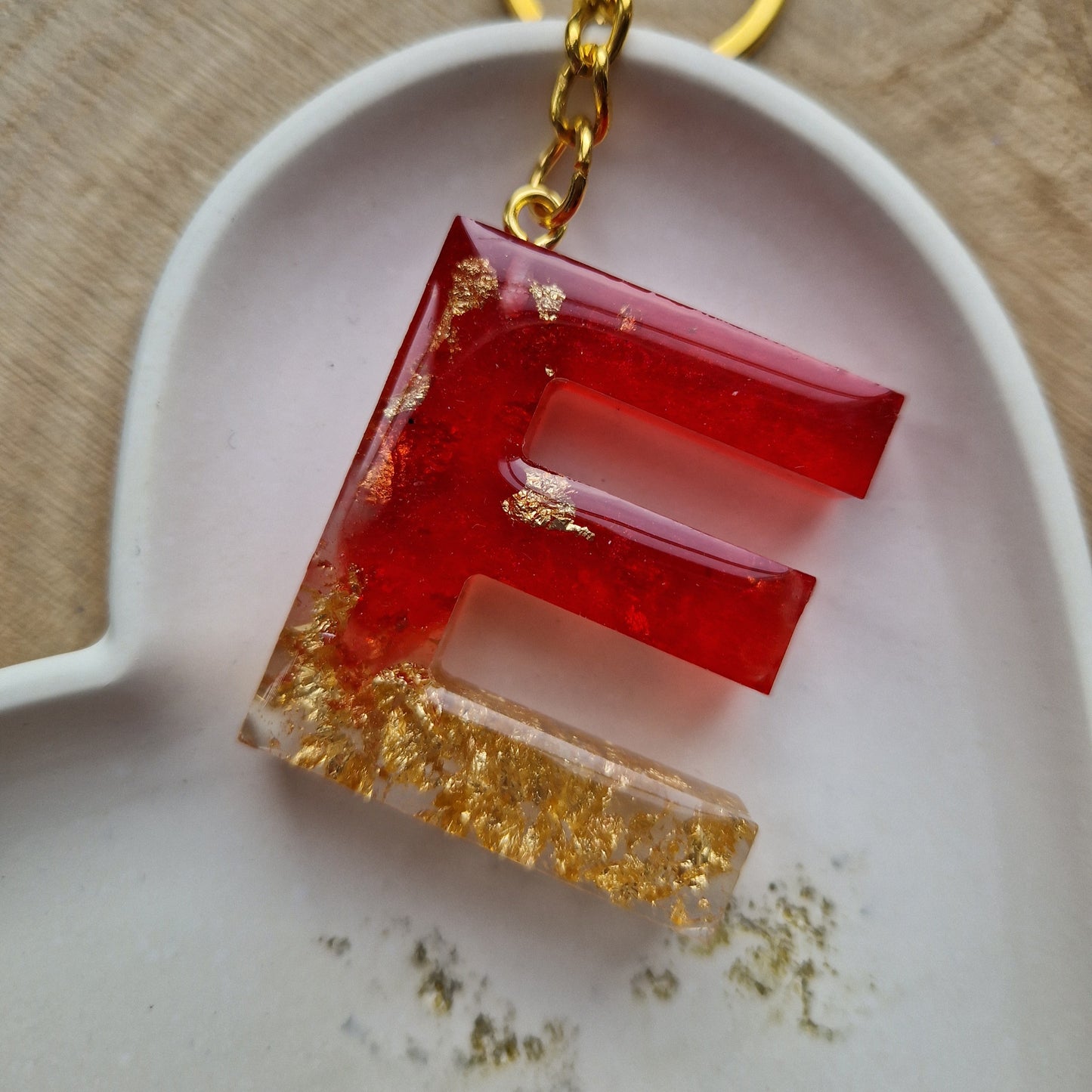 Resin Initial Keyring - Letter E