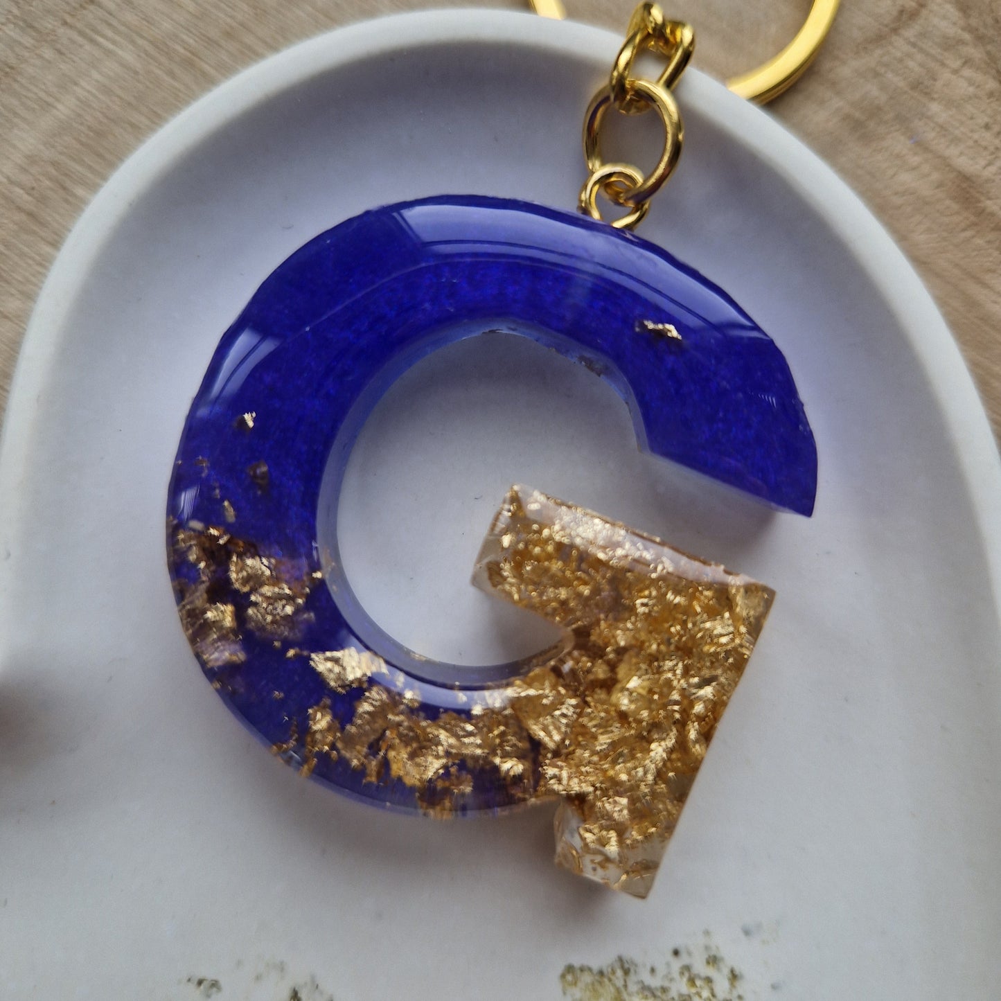 Resin Initial Keyring - Letter G