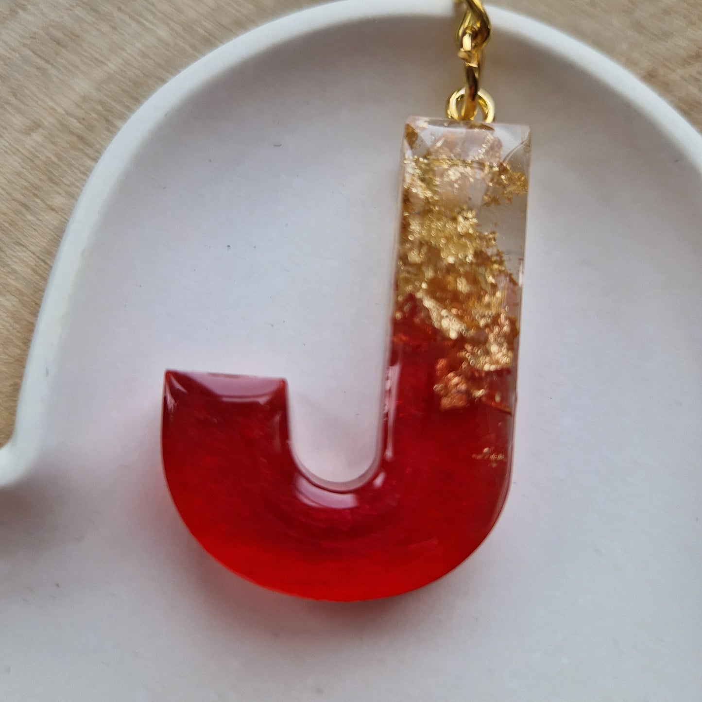 Resin Initial Keyring - Letter J