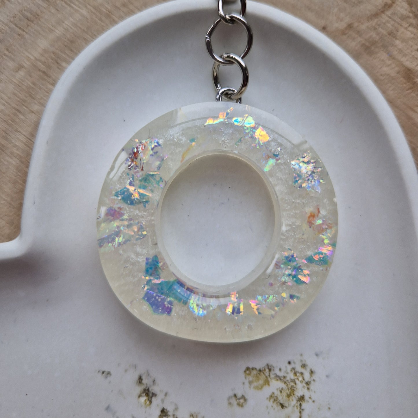 Resin Initial Keyring - Letter O