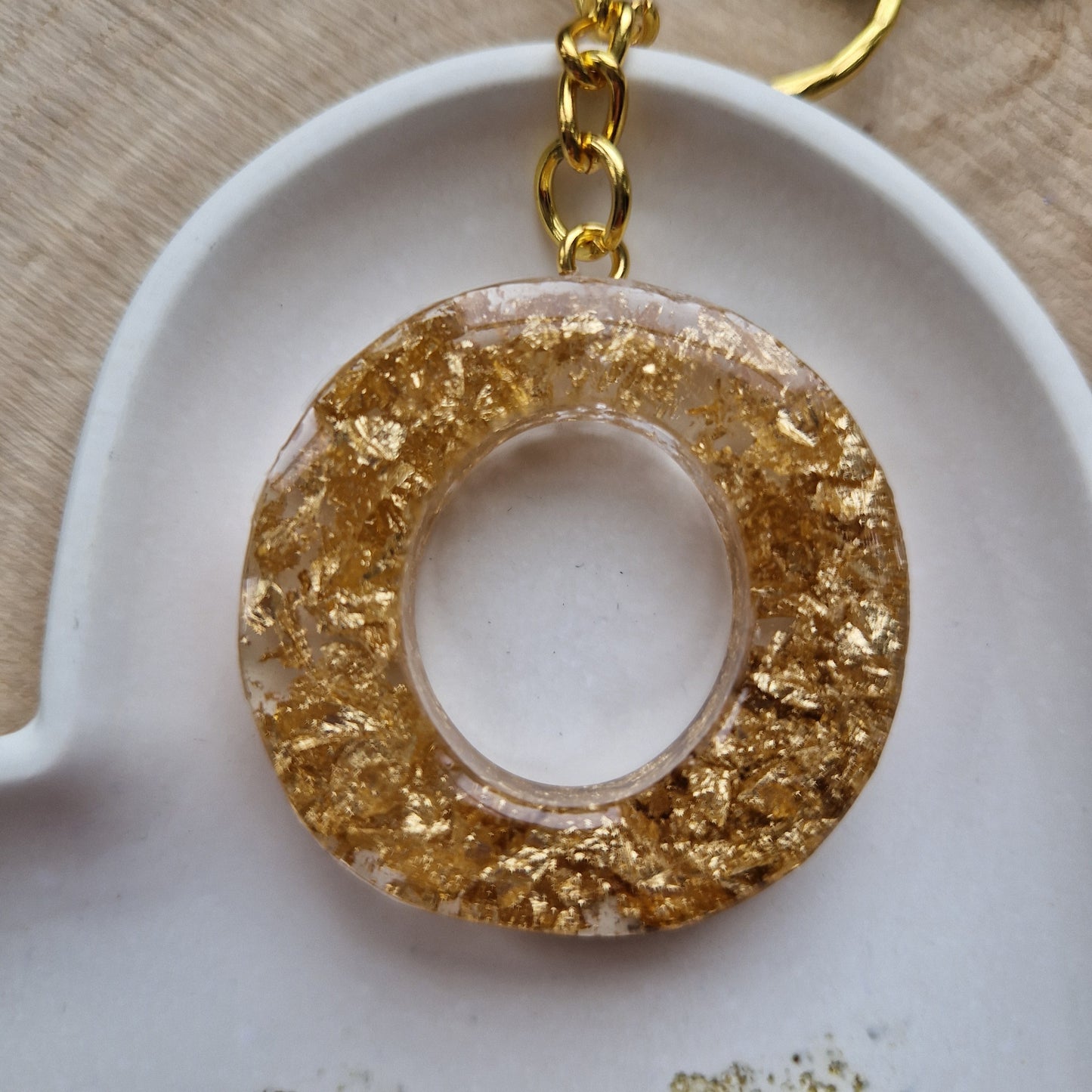 Resin Initial Keyring - Letter O