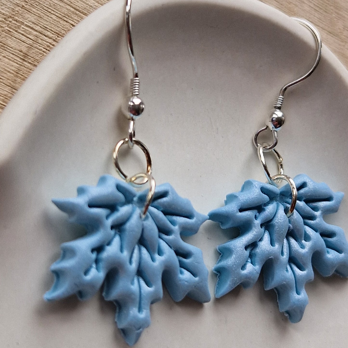 Clay Leaf Earrings - Luisa in Mint Green