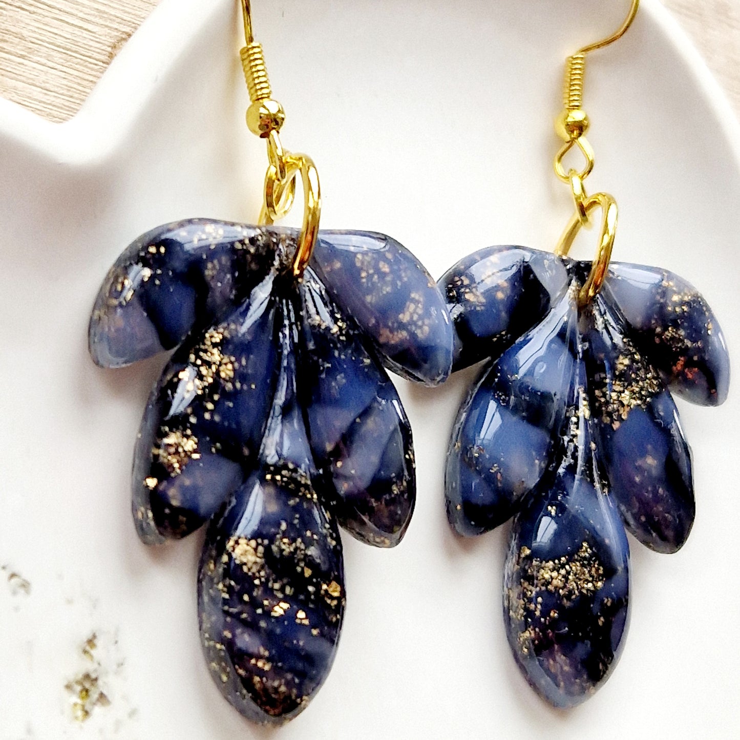 Clay Droplet Earrings - Emilia in Black
