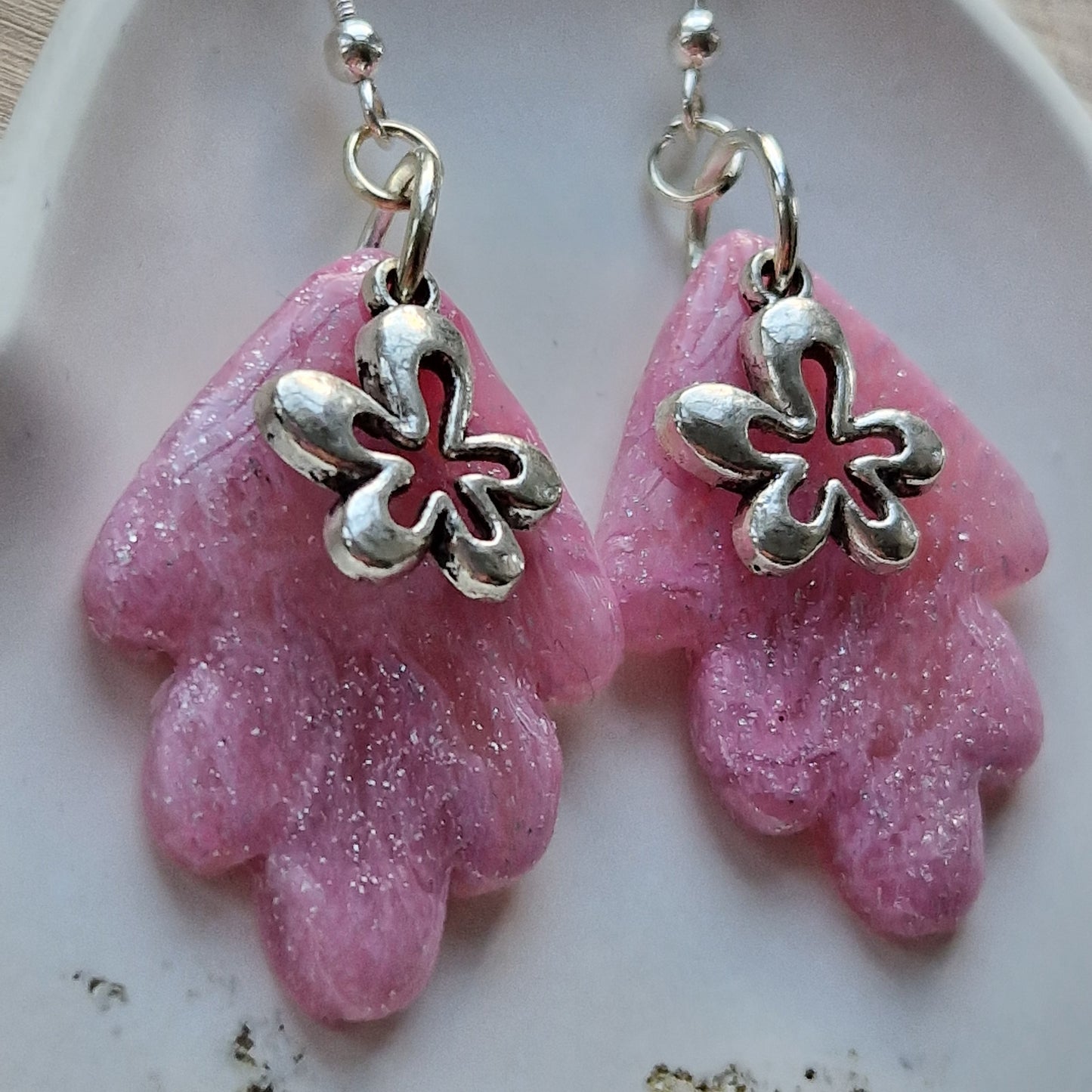 Clay Droplet Earrings - Florentina in Pale Pink