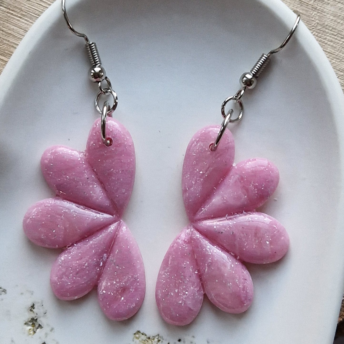 Clay Flower Earrings - Sienna in Pale Pink