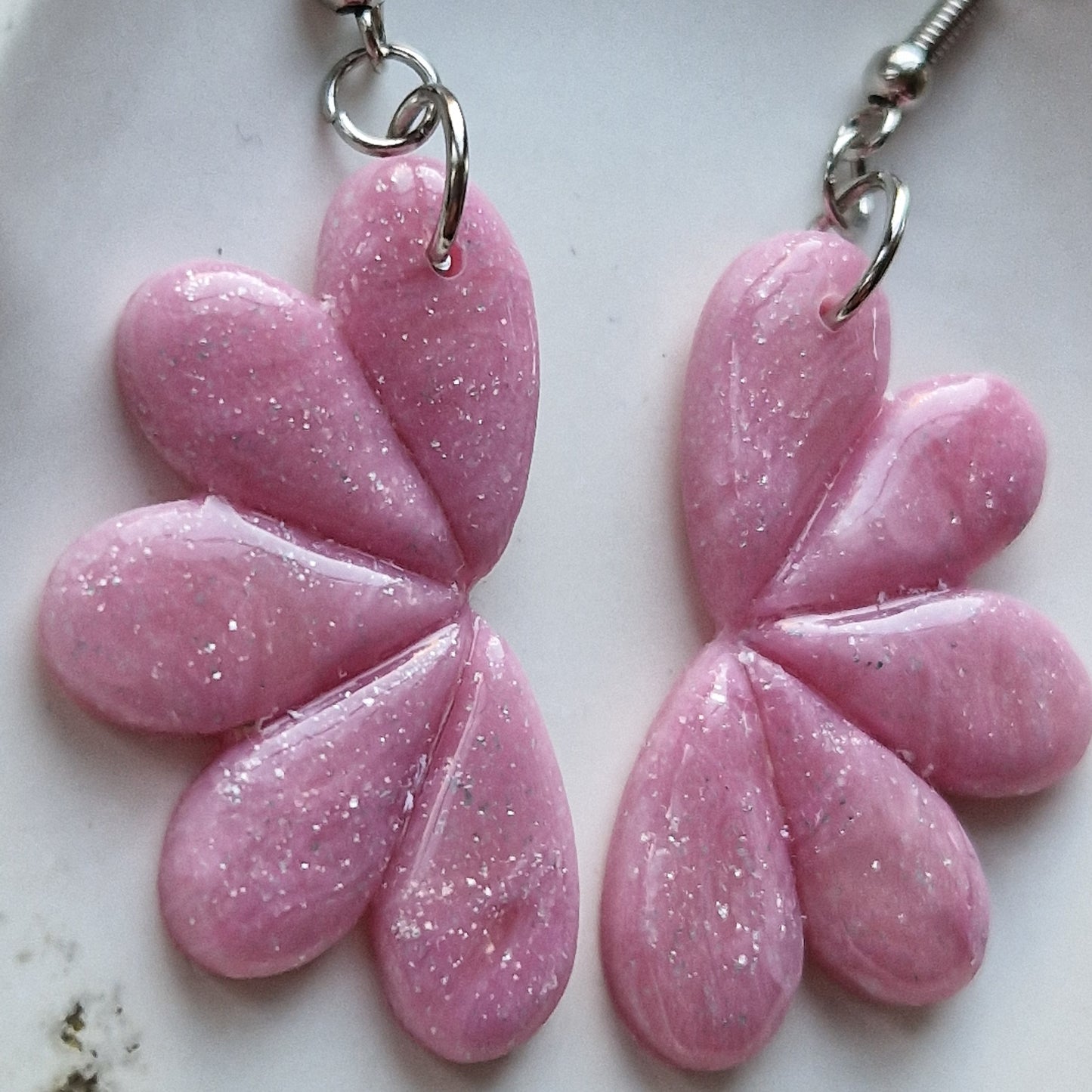 Clay Flower Earrings - Sienna in Pale Pink