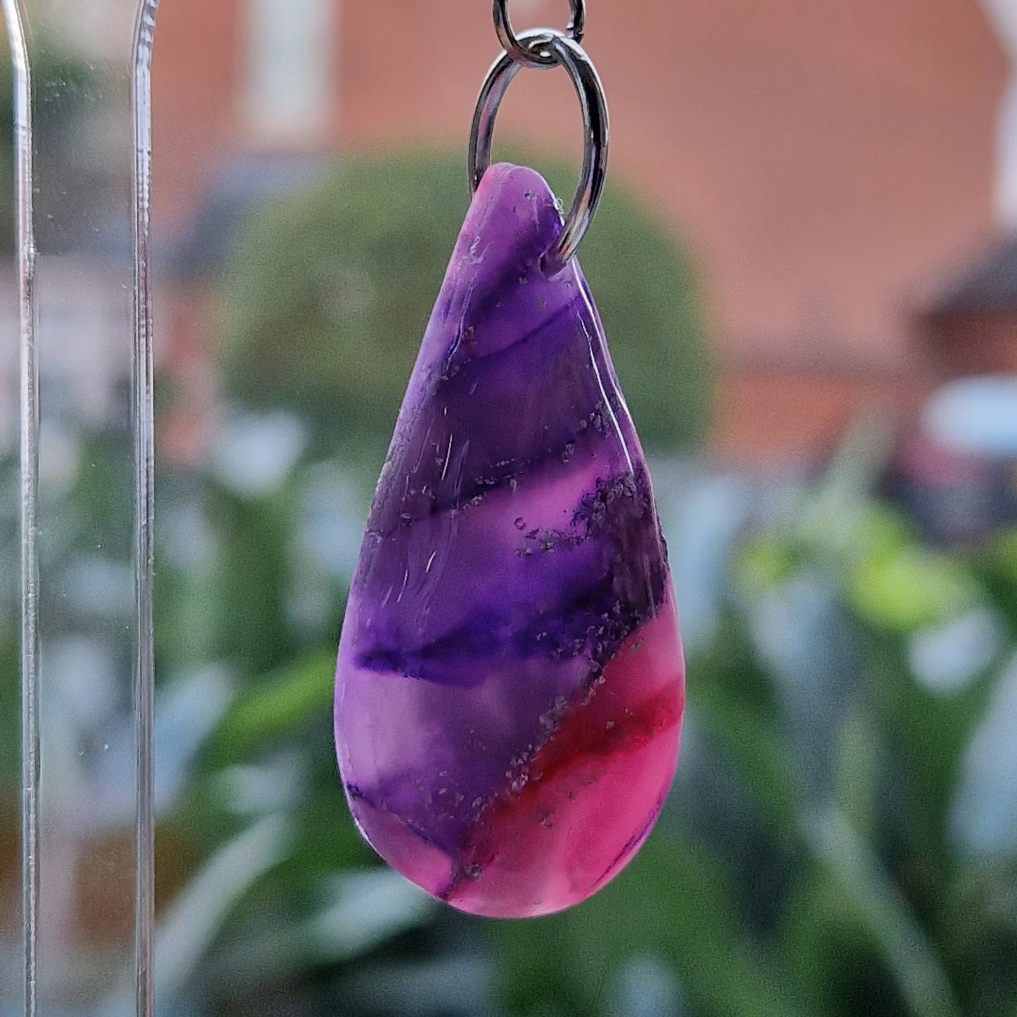 Clay Droplet Earrings - Amara in Pink and Purple